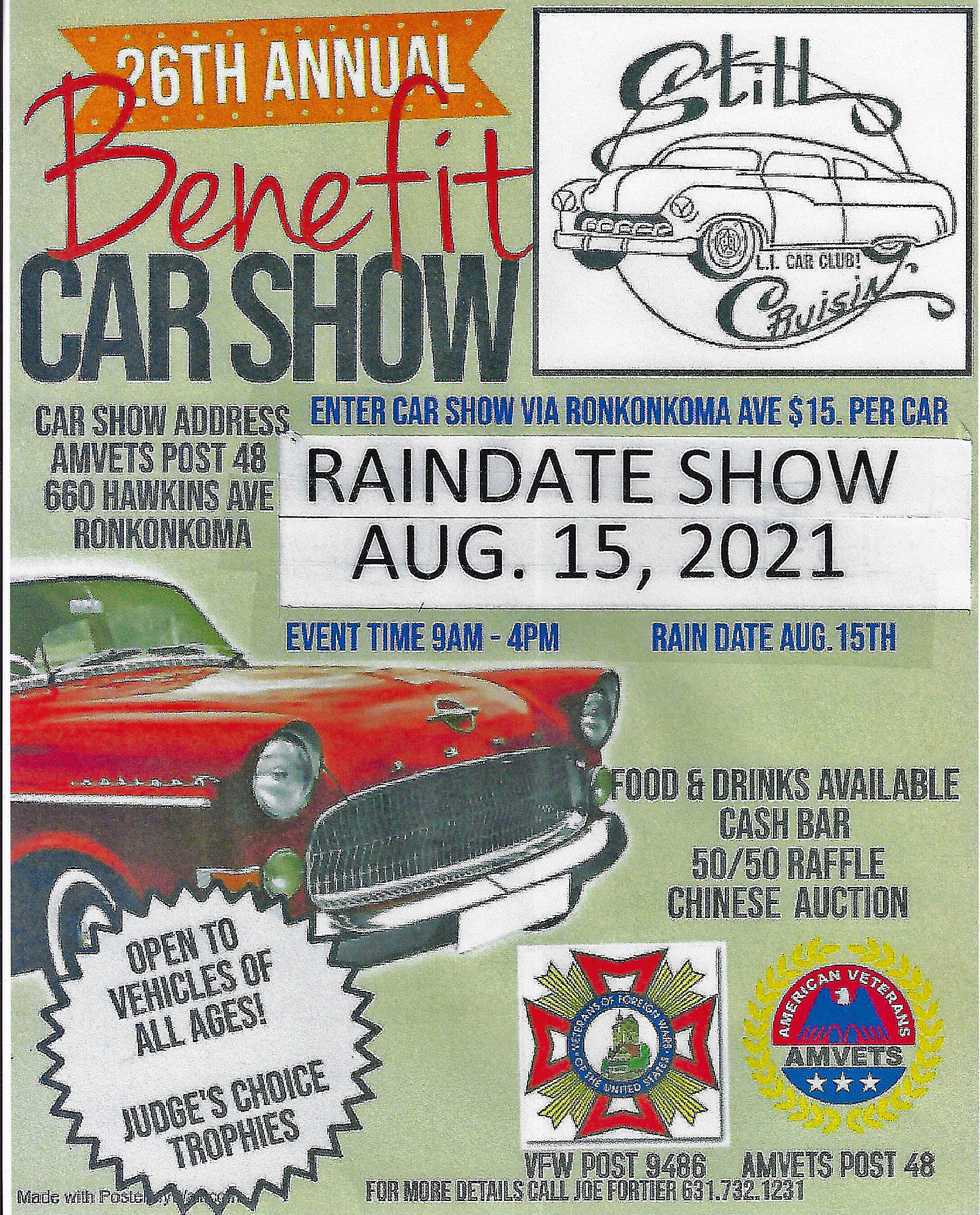 AMVET 26th Annual Benefit Car Show, Ronkonkoma, NY