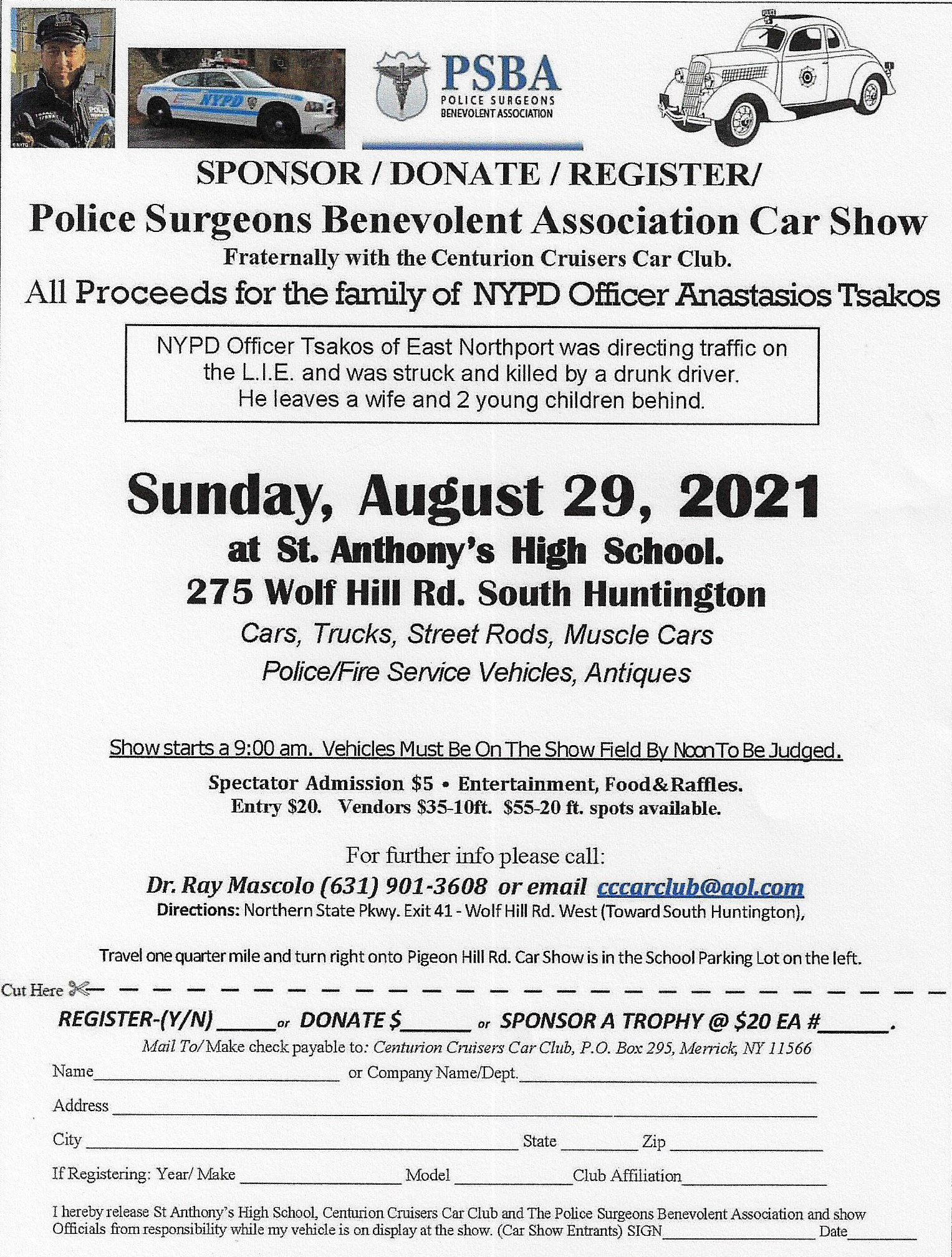Police Surgeons Benevolent Association Car Show, South Huntington, NY