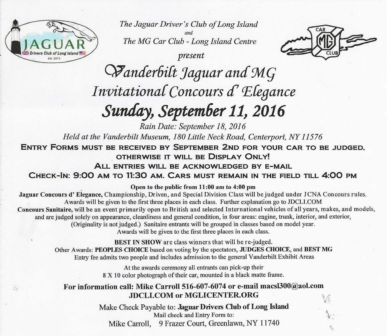 Vanderbilt Jaguar & MG Invitational Concours d’ Elegance, Centerport, NY