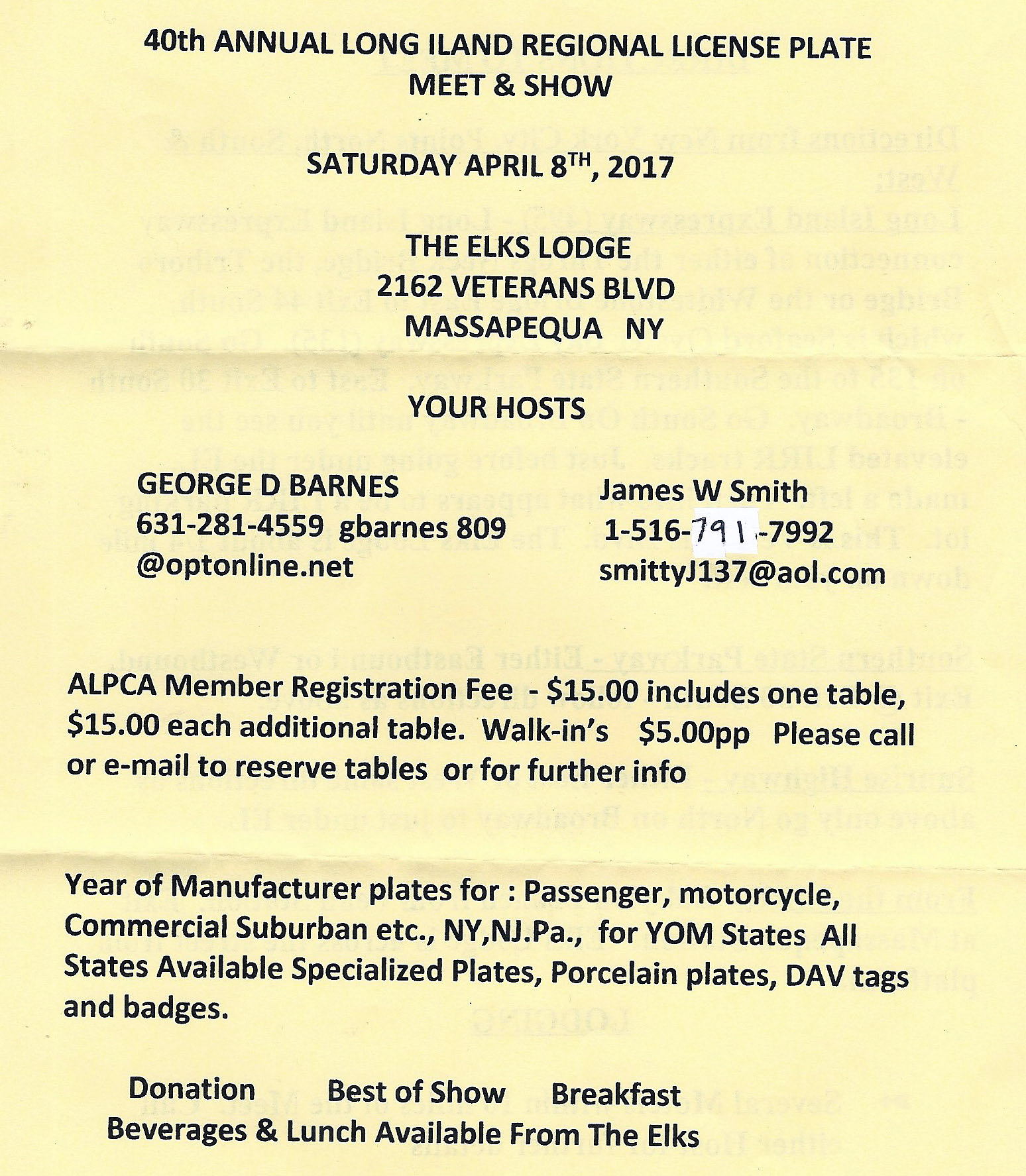 40th Annual LI Regional License Plate Meet & Show, Massapequa, NY