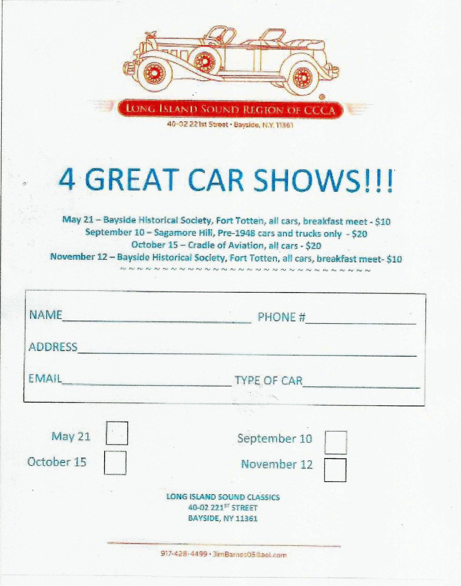 LI Sound Region of CCCA Cradle of Aviation Car Show, Garden City, NY