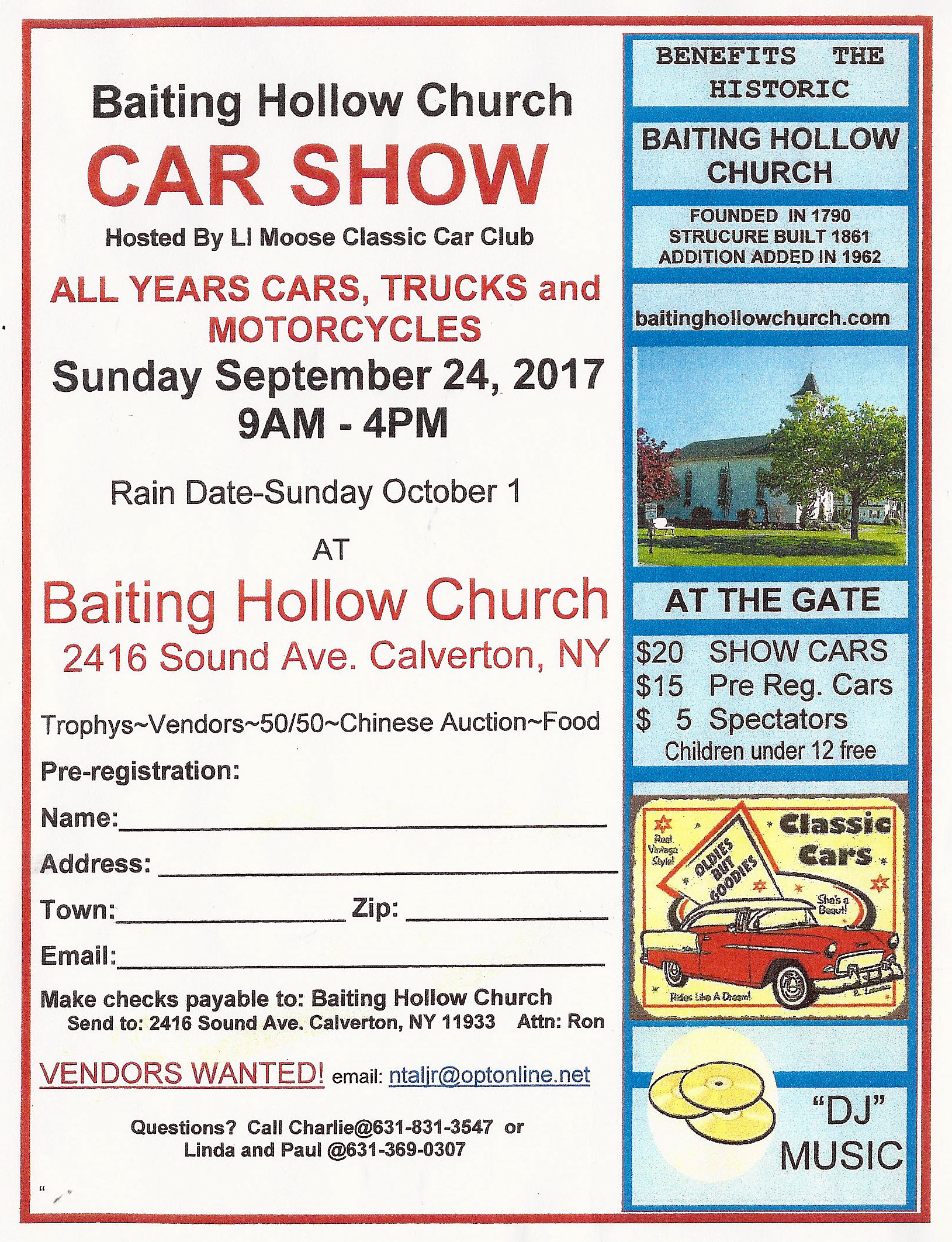 Baiting Hollow Church Car Show, Calverton, NY
