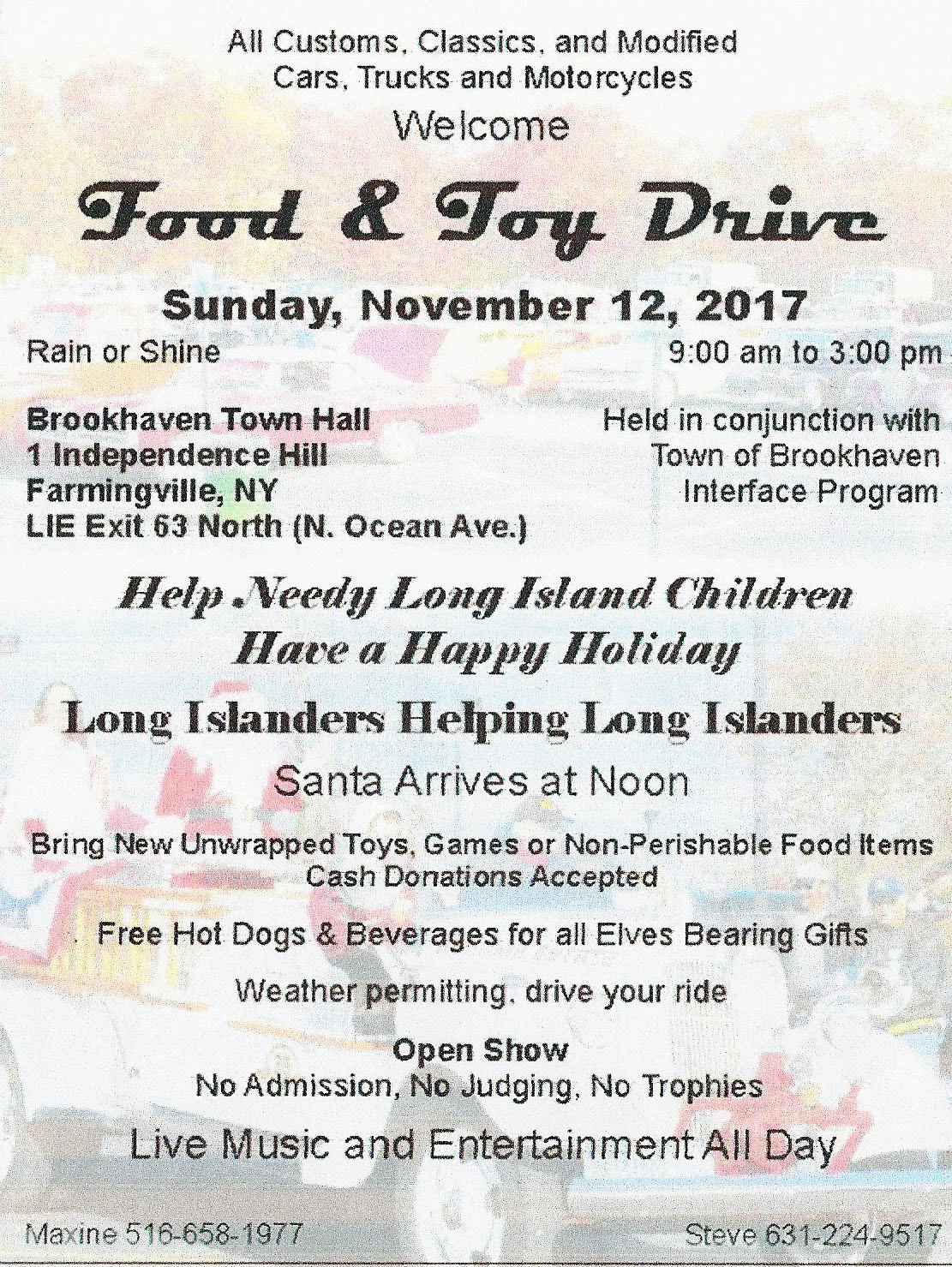 Brookhaven Town Hall Food & Toy Drive, Farmingville, NY