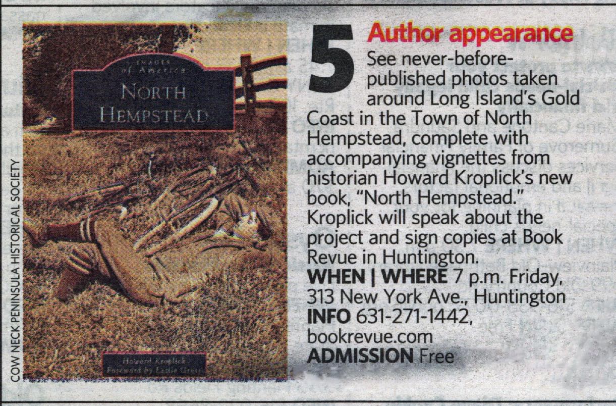 Howard Kroplick Book Signing at Book Revue, Huntington, NY