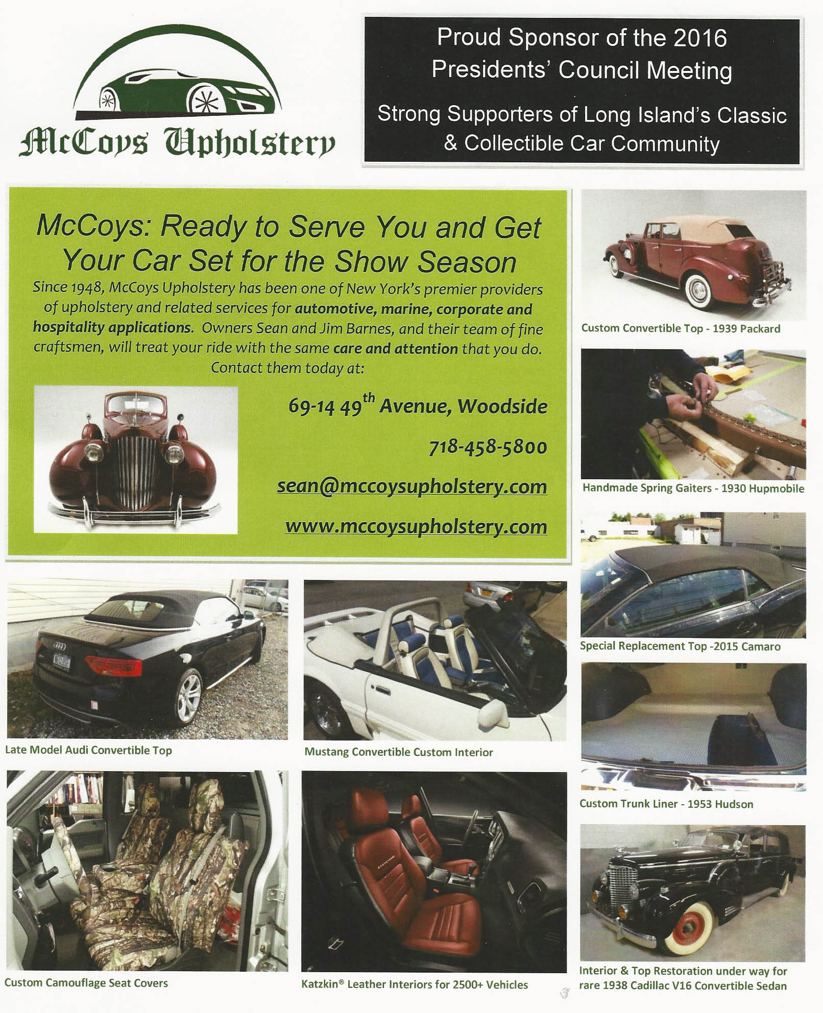 Sean and Jim Barnes Purchase McCoys Upholstery