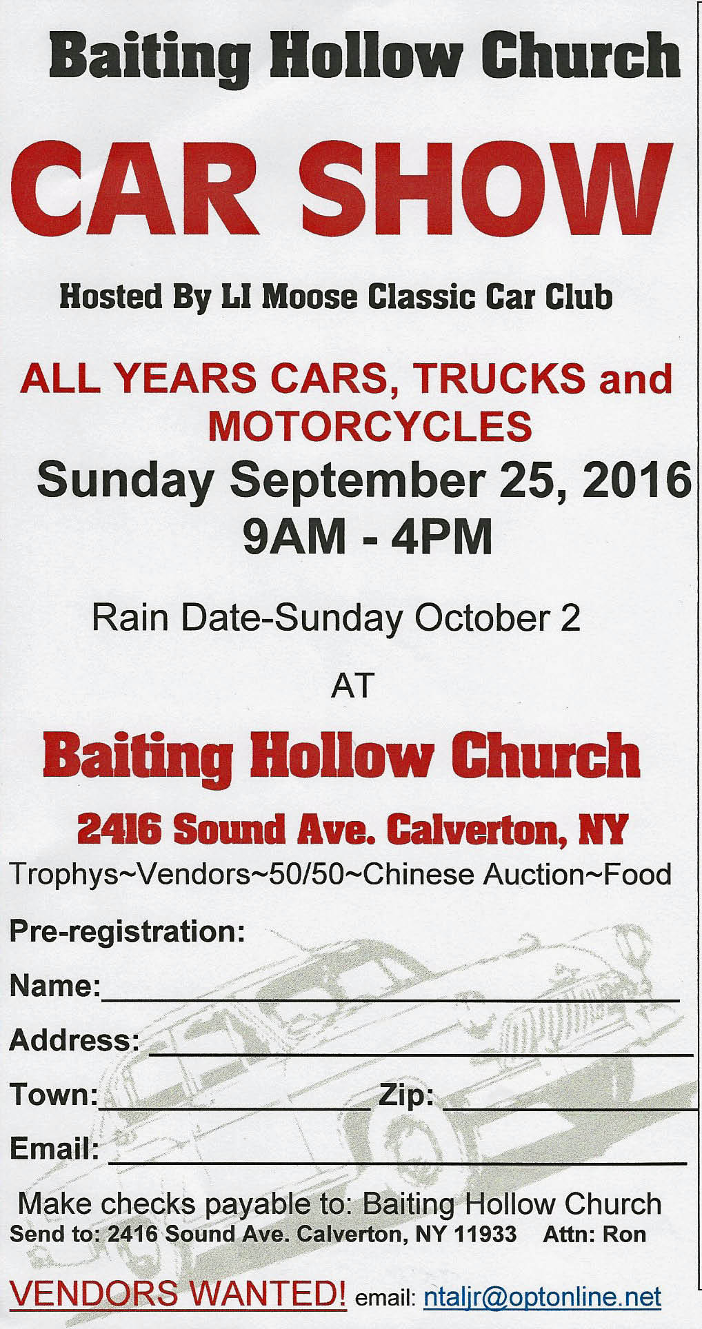 Baiting Hollow Church Car Show,Calverton, NY
