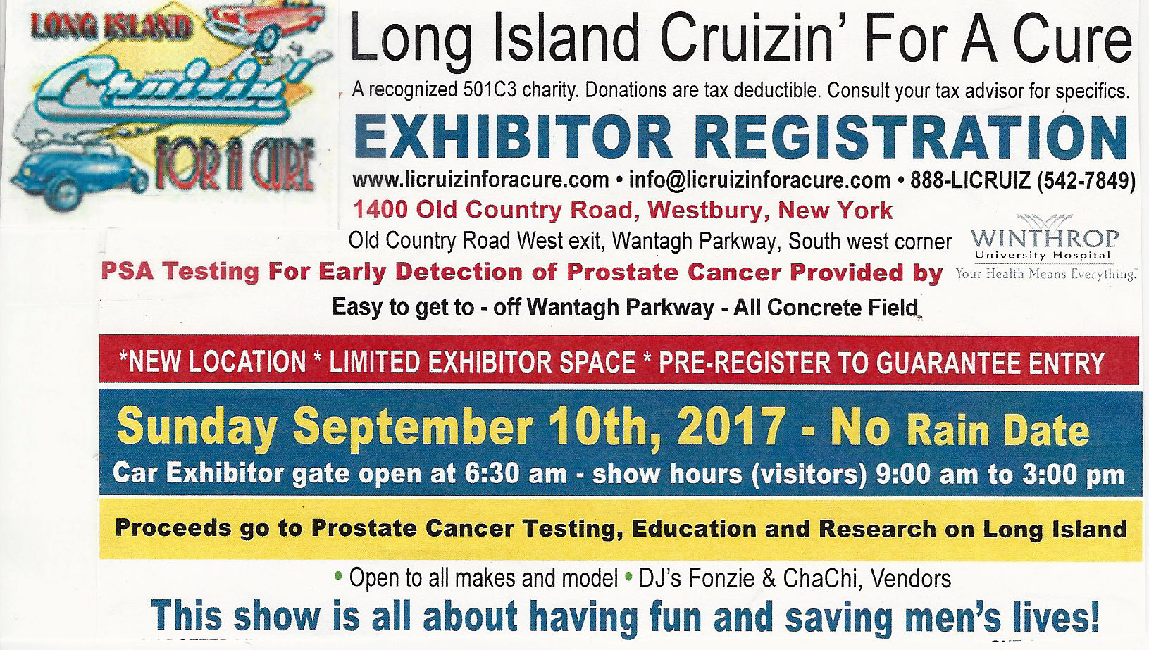 12th Annual LI Cruizin for A Cure Car Show, Westbury, NY