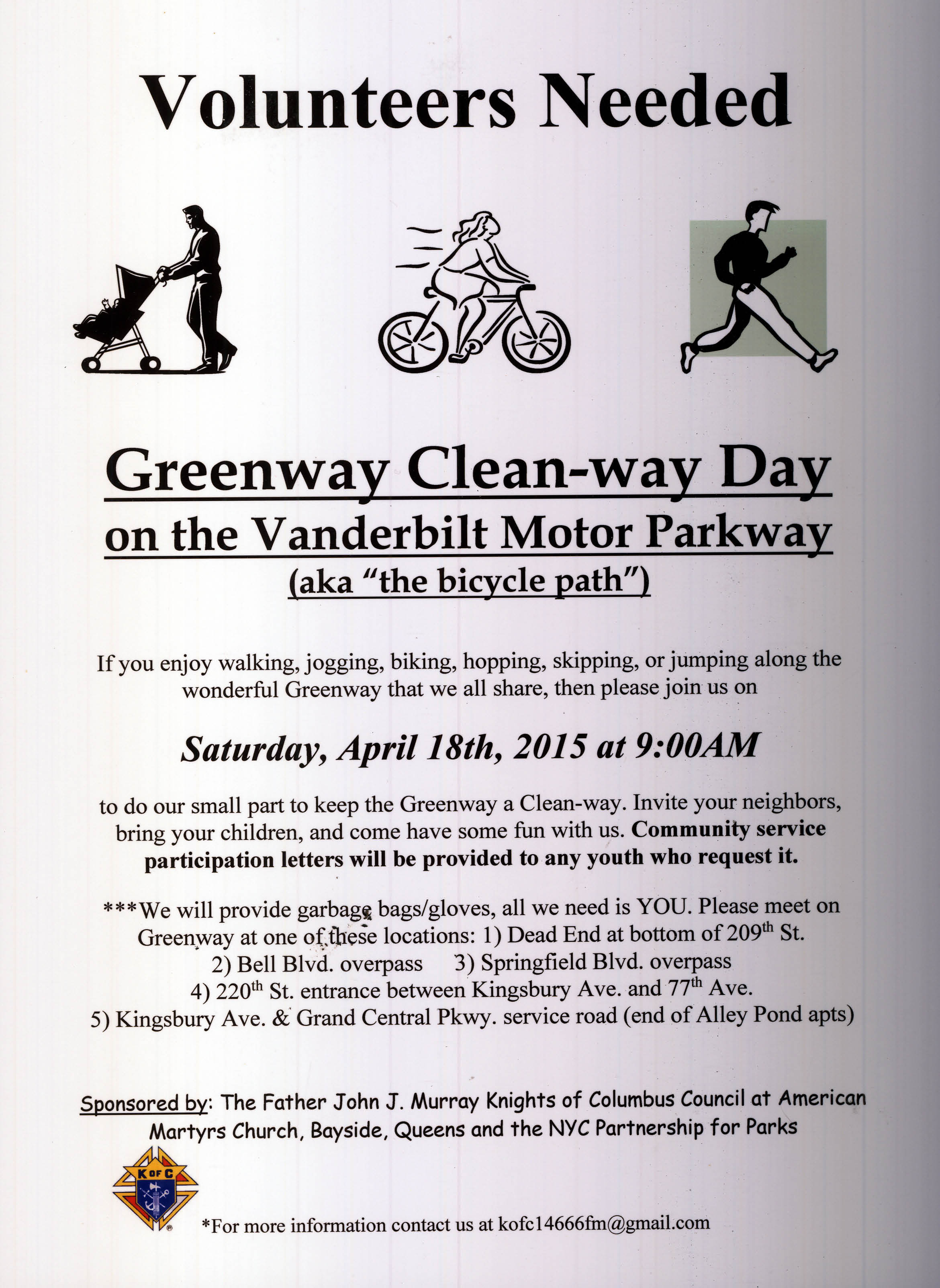 Greenway Clean-Up Day on the Motor Parkway, Bayside, NY