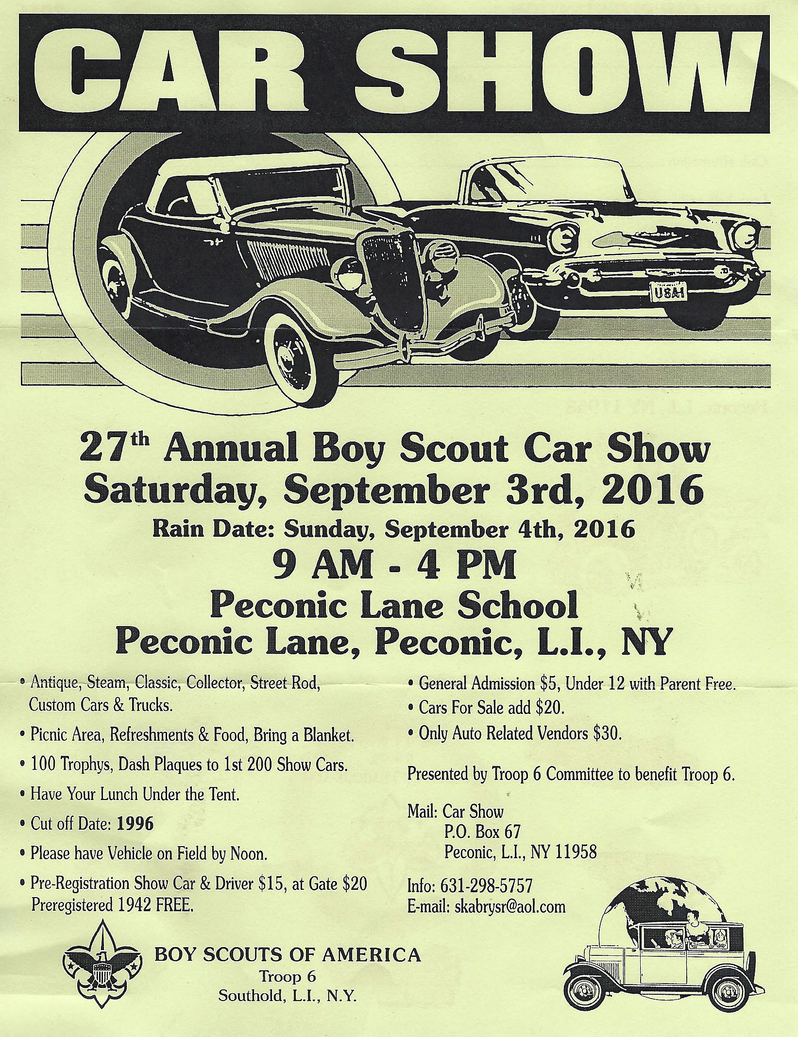 27th Annual Boy Scout Car Show,Peconic, NY
