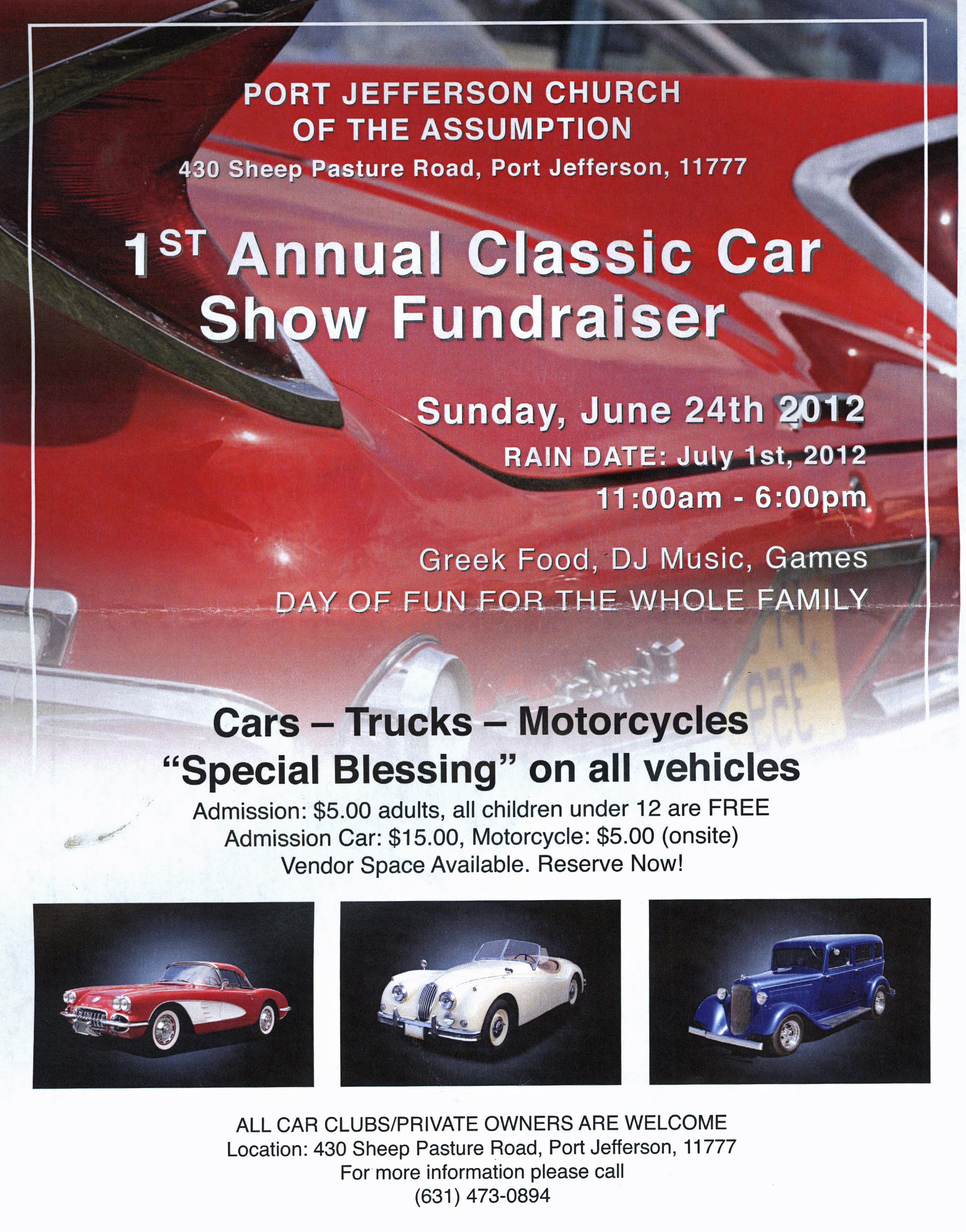 1st Annual Classic Car Show Fundraiser, Port Jefferson, NY