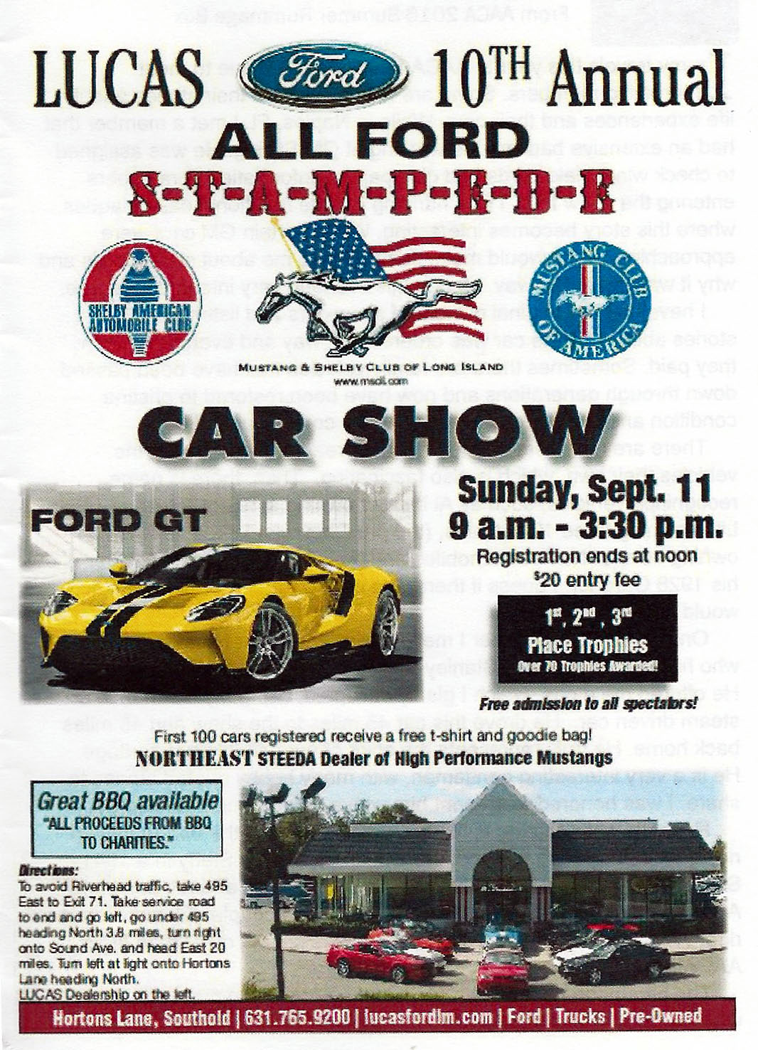 Lucas Ford 10th Annual All Ford Stampede Car Show, Southold, NY