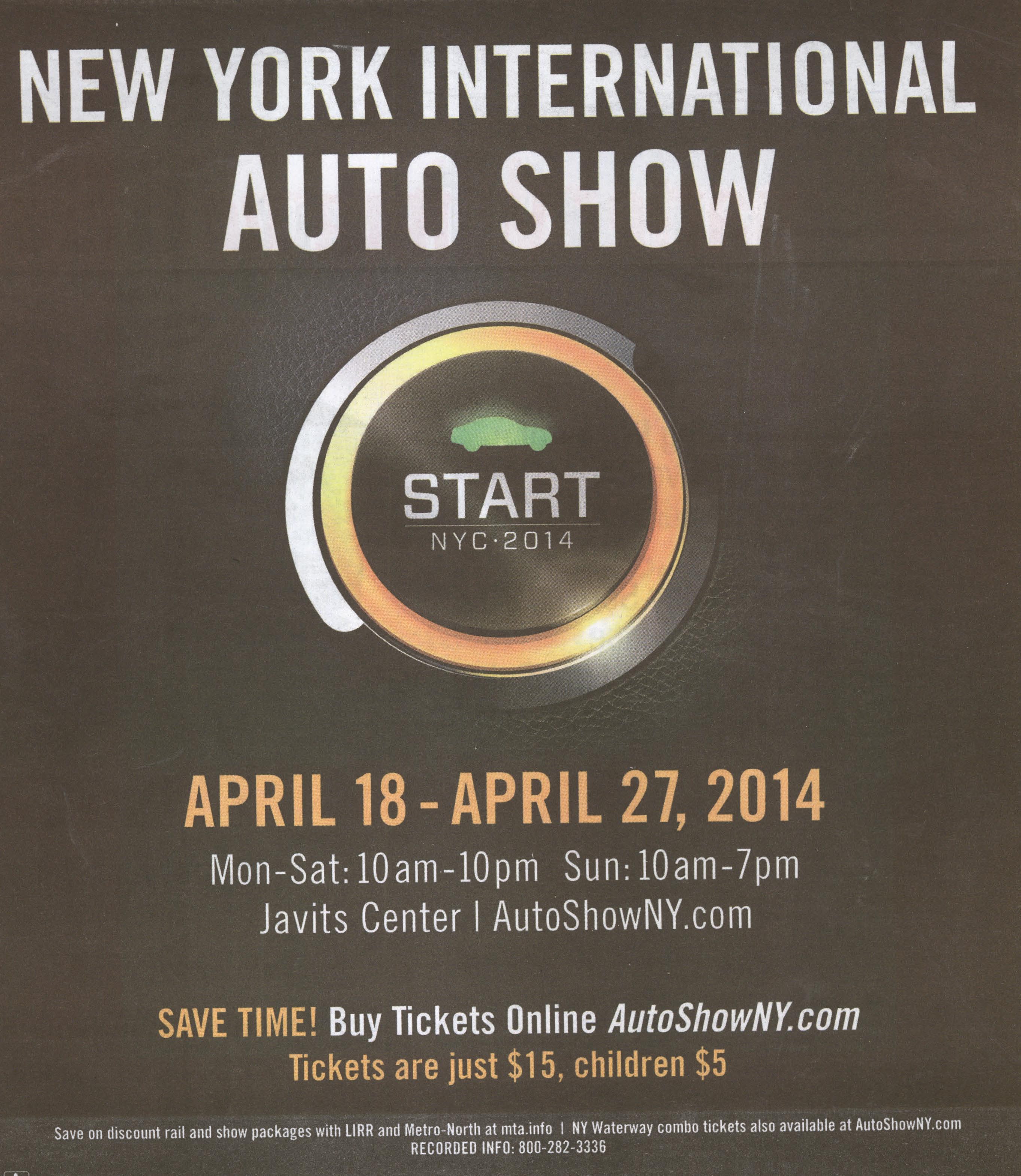 New York International Auto Show, New York, NY