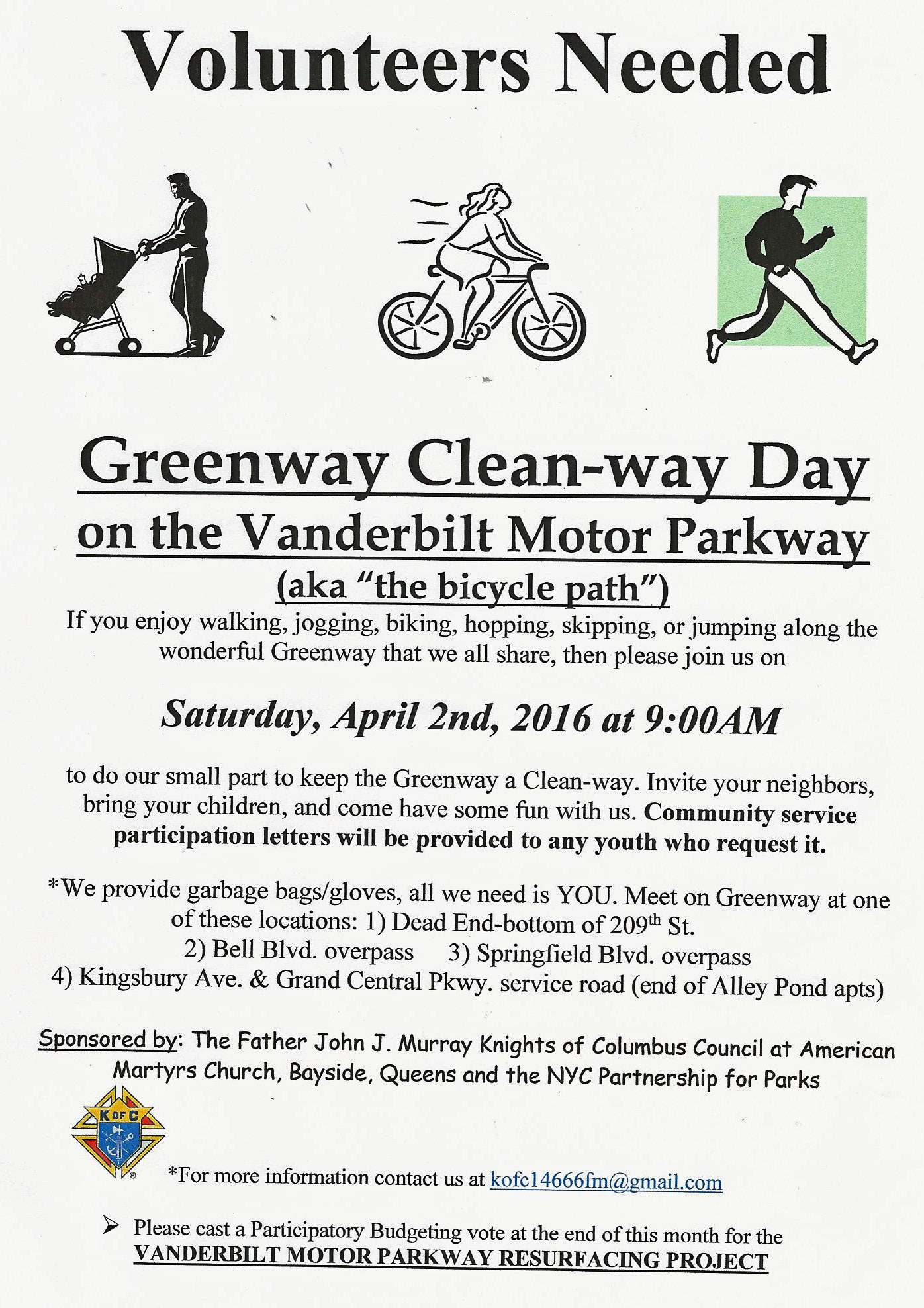 Greenway Clean-Way Day on the Motor Parkway, Queens, NY