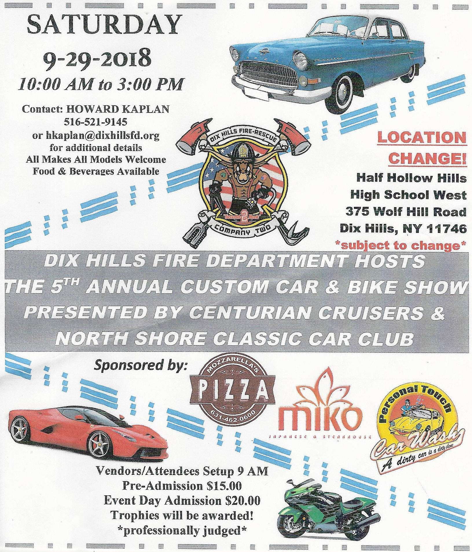 Dix Hills FD 5th Annual Custom Car & Bike Show, Dix Hills, NY