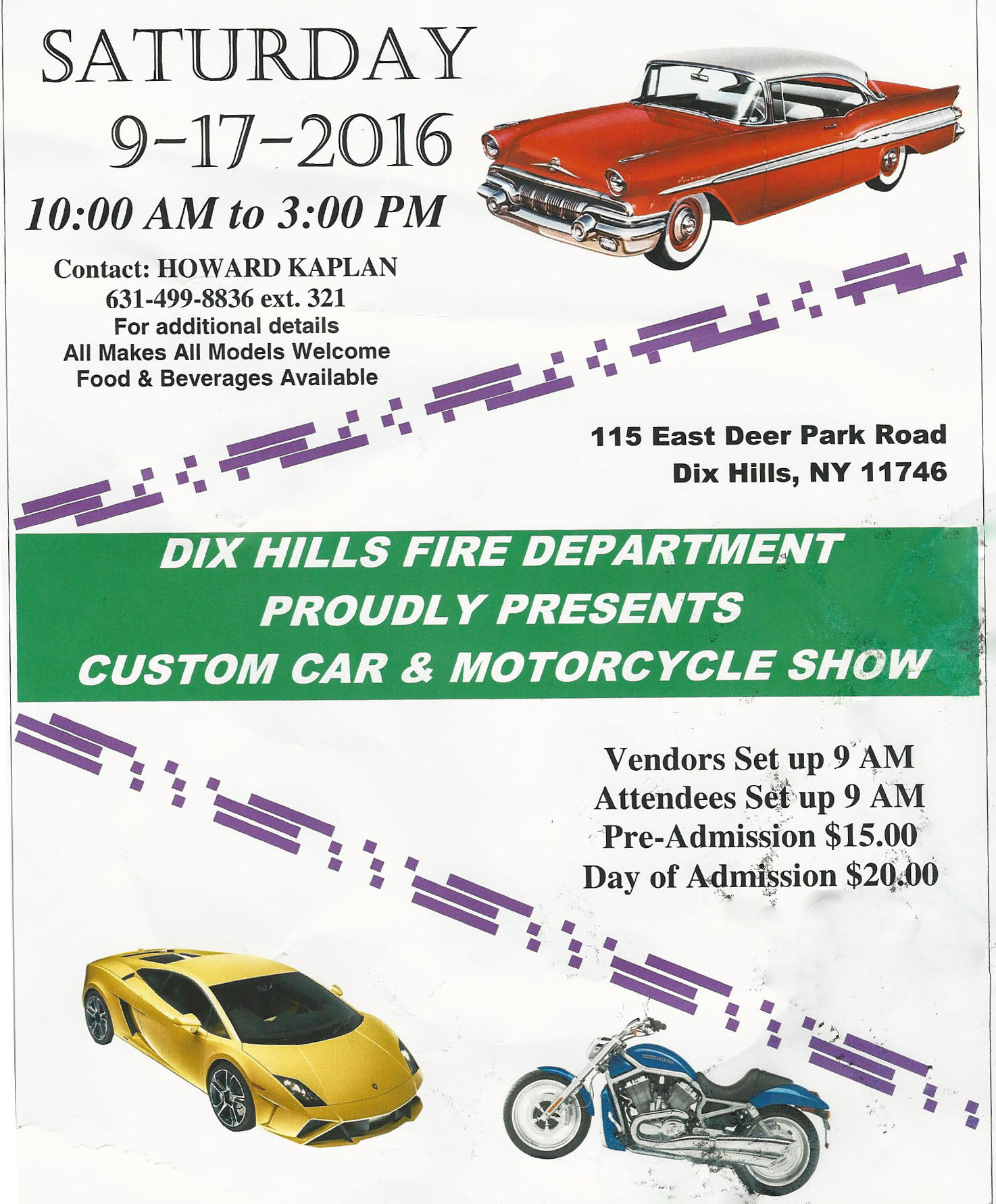 Dix Hills Fire Department Custom Car & Motorcycle Show, Dix Hills, NY