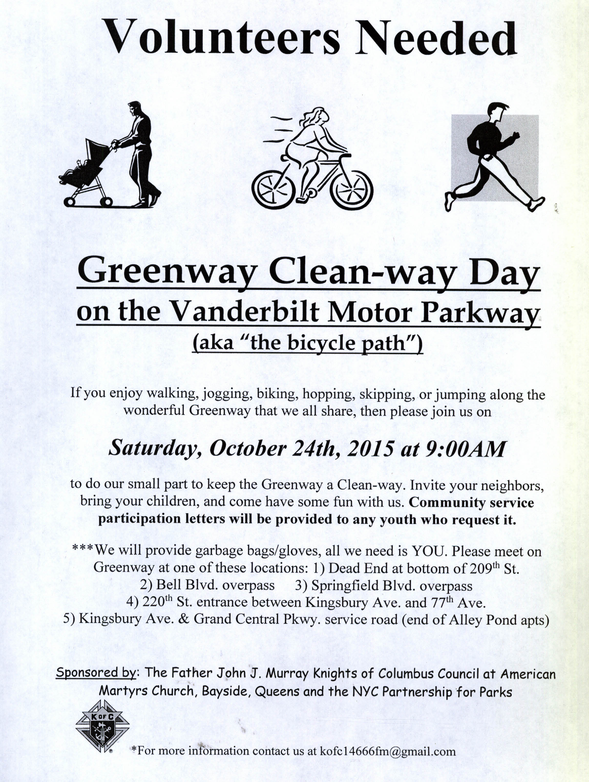 Greenway Clean-Way Day on the Long Island Motor Parkway, Queens, NY