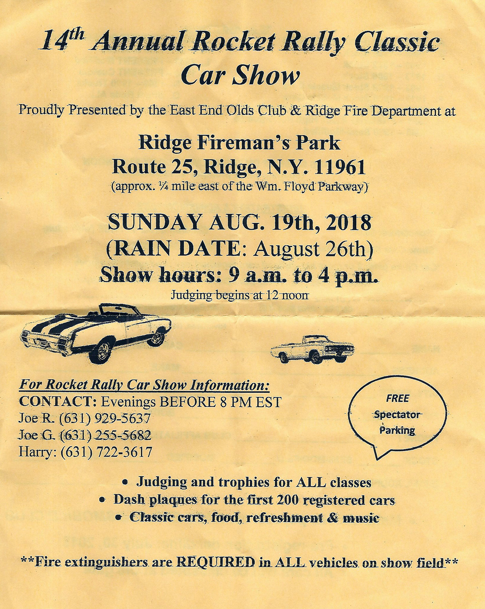 14th Annual Rocket Rally Classic Car Show, Ridge, NY