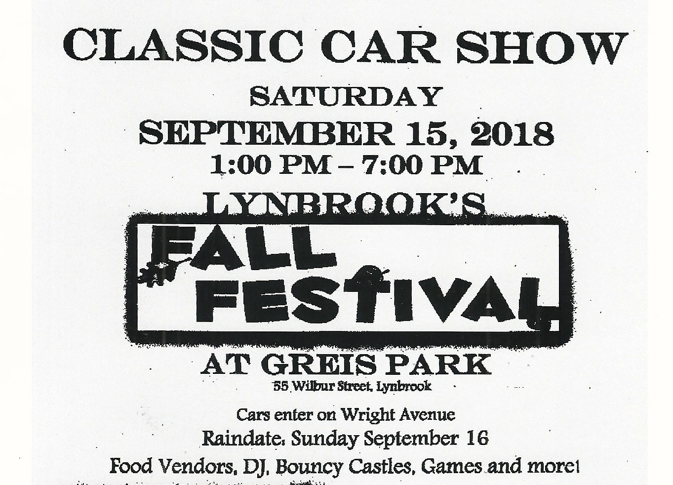 Lynbrook’s Fall Festival Classic Car Show, Lynbrook, NY