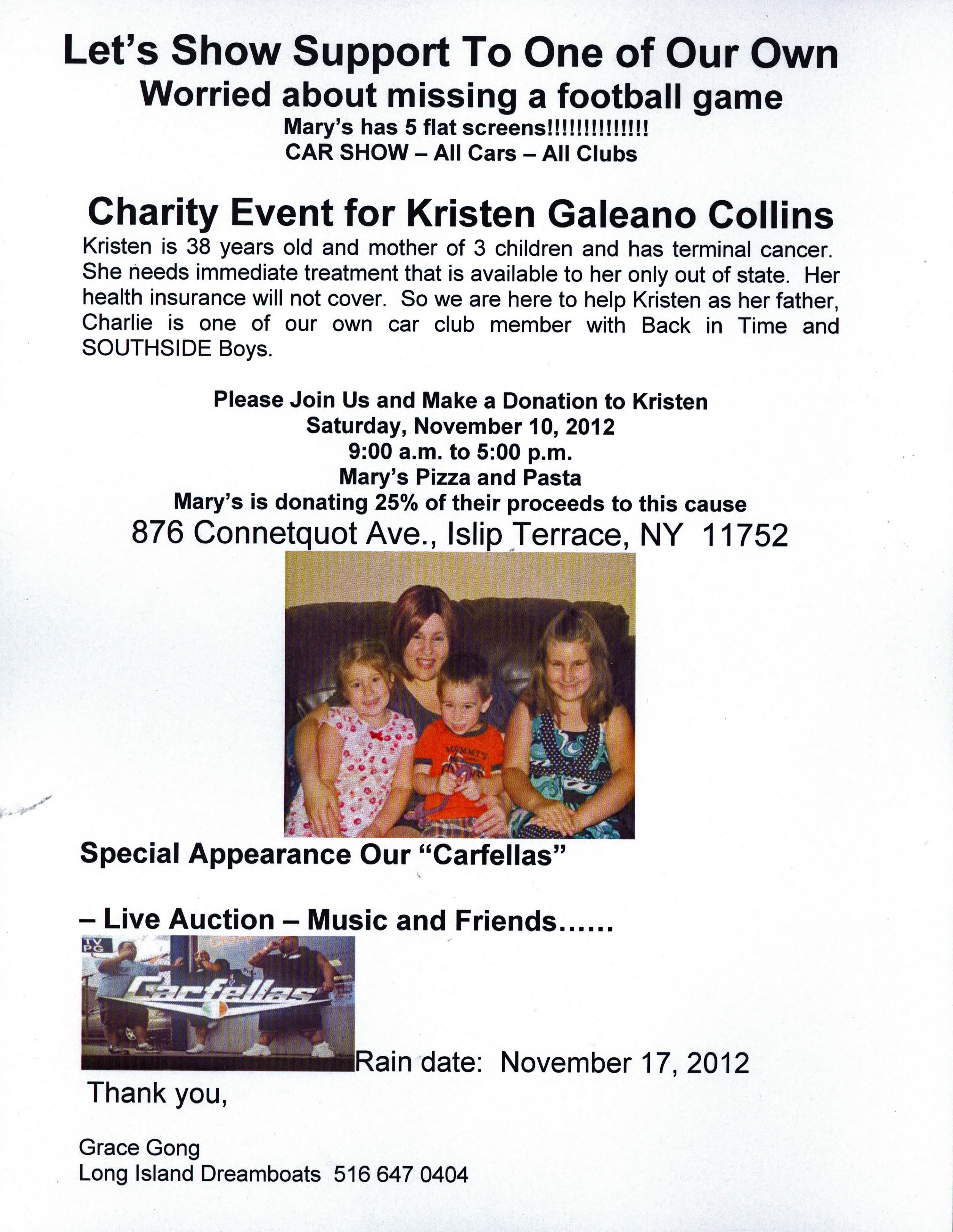 Charity Event for Kristen Galeano Collins, Islip Terrace, NY