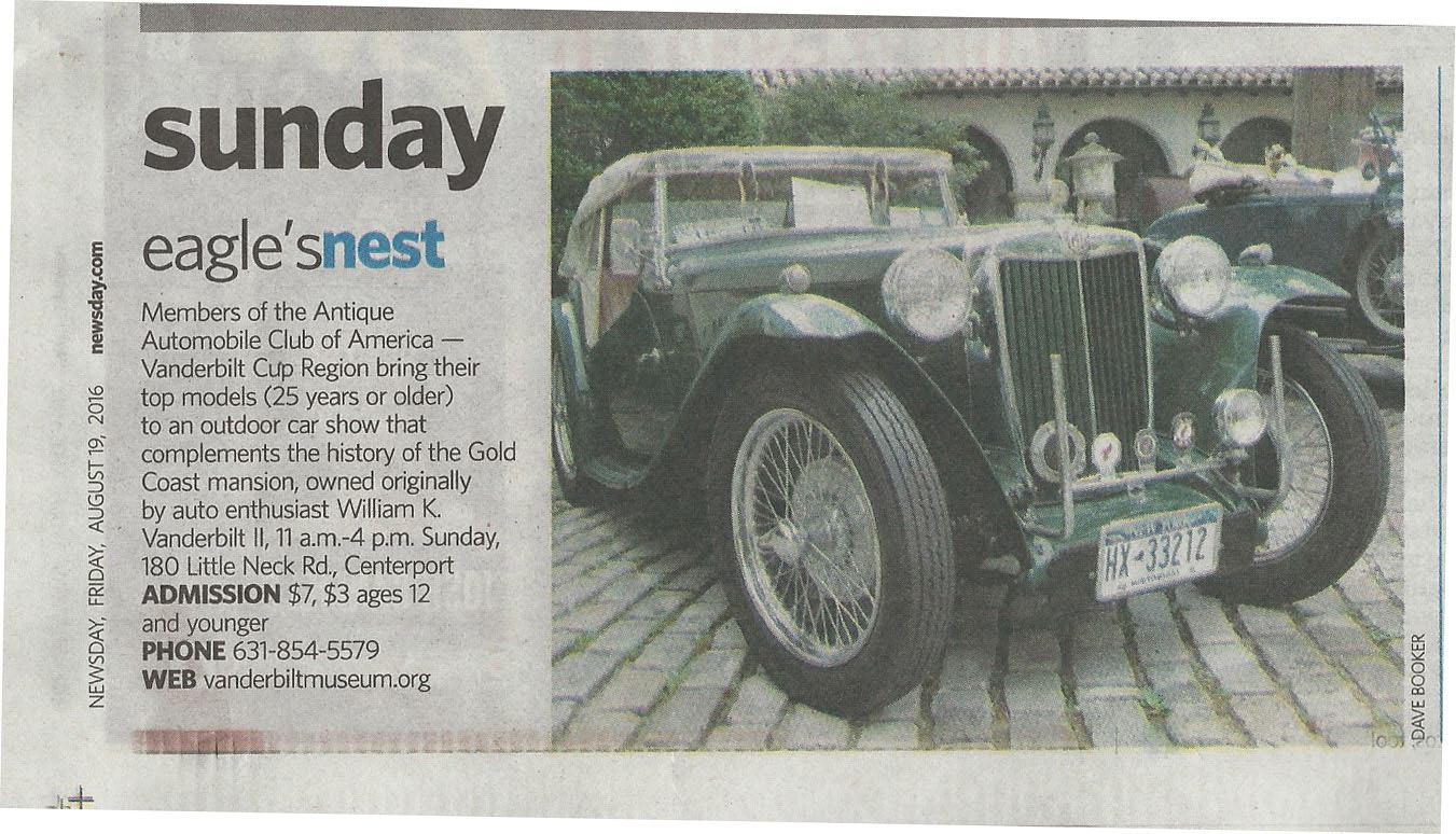 Vanderbilt Cup Region A.A.C.A. Car Show, Centerport, NY