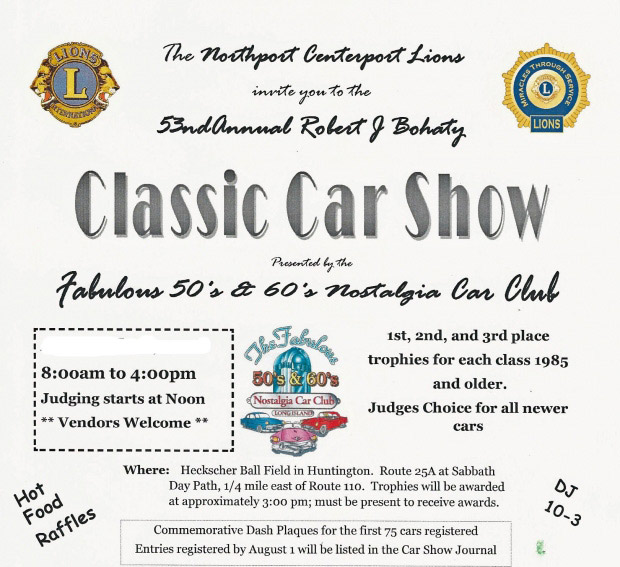54th Annual Bohaty Classic Family Car Show, Huntington, NY