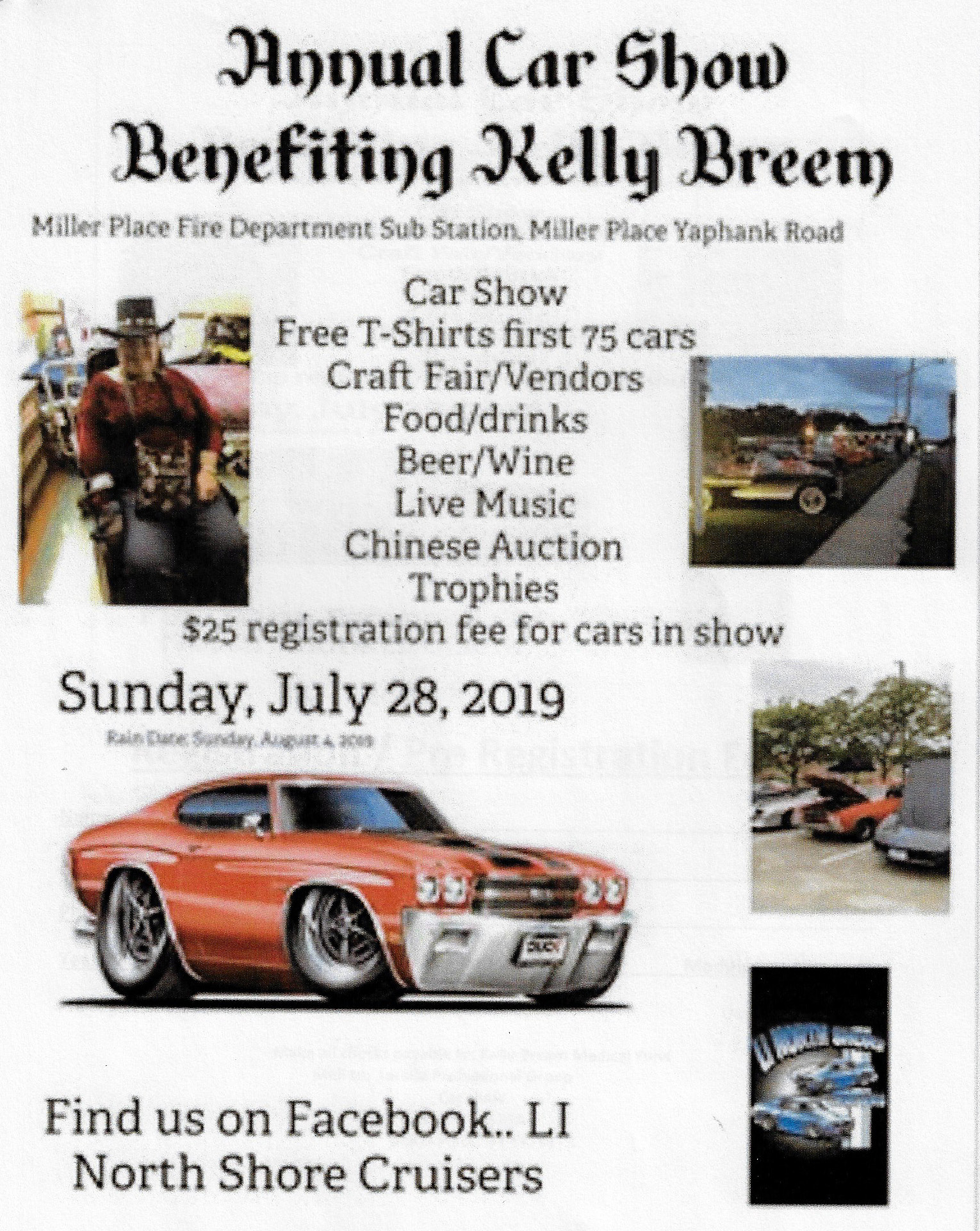 Annual Car Show Benefiting Kelly Breem, Miller Place, NY