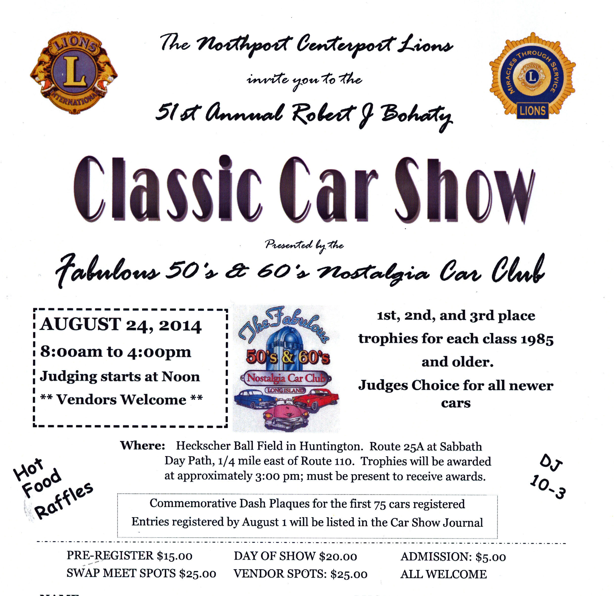 Northport Centerport Lions Club 51st Annual Robert J. Bohaty Classic Car Show, Huntington, NY