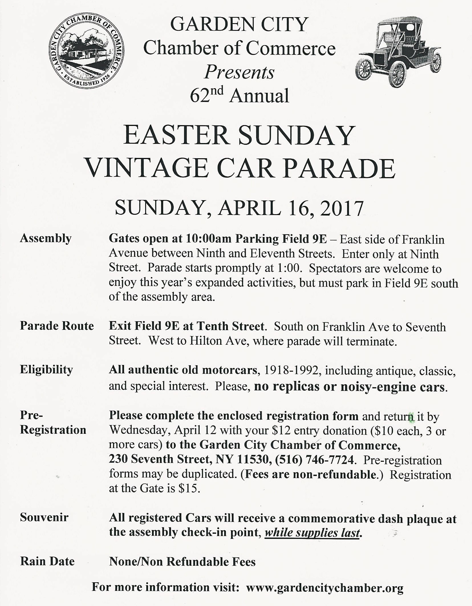 62nd Annual Easter Vintage Car Parade, Garden City, NY