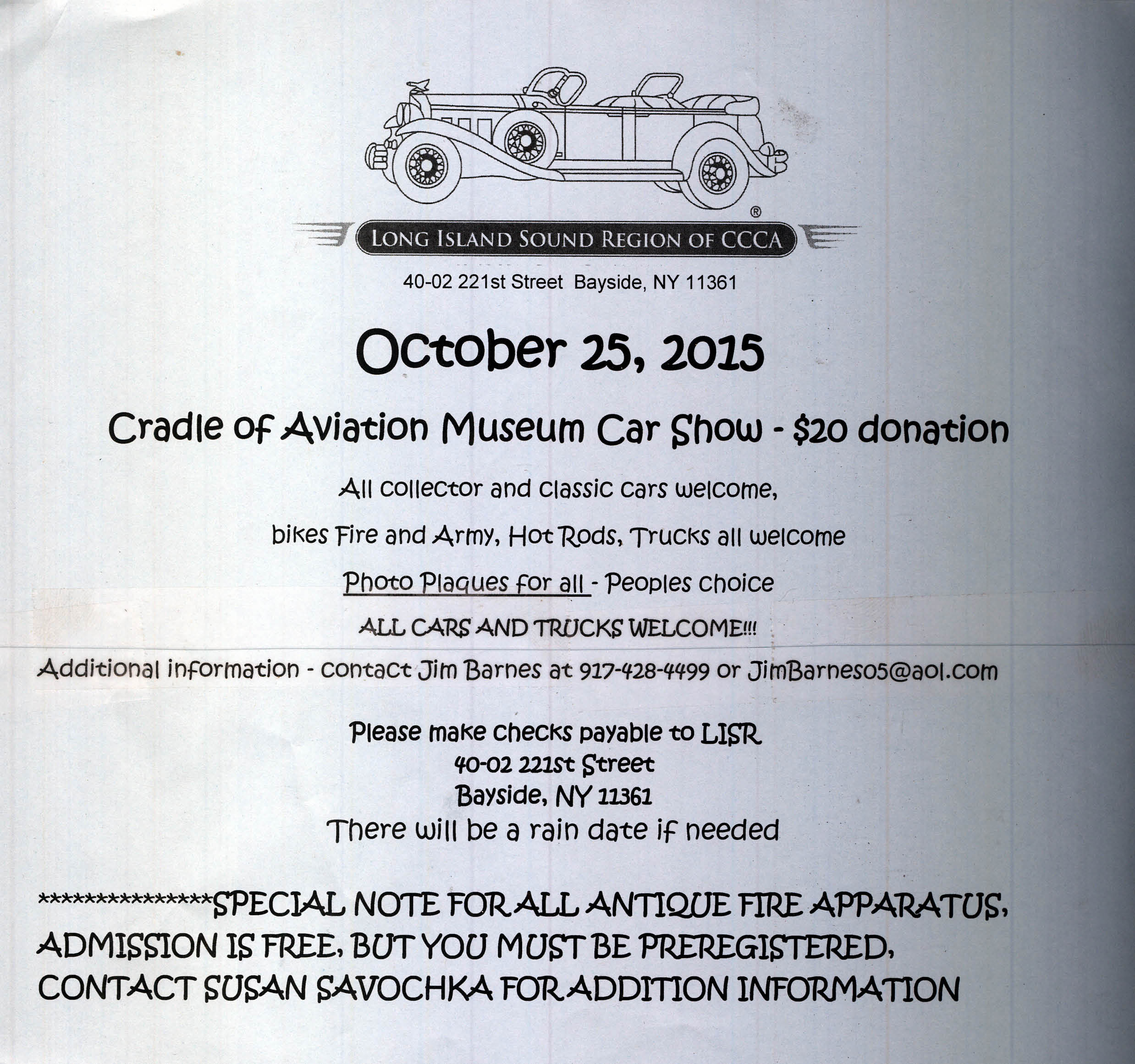 Long Island Sound Region of CCCA Car Show, Garden City, NY