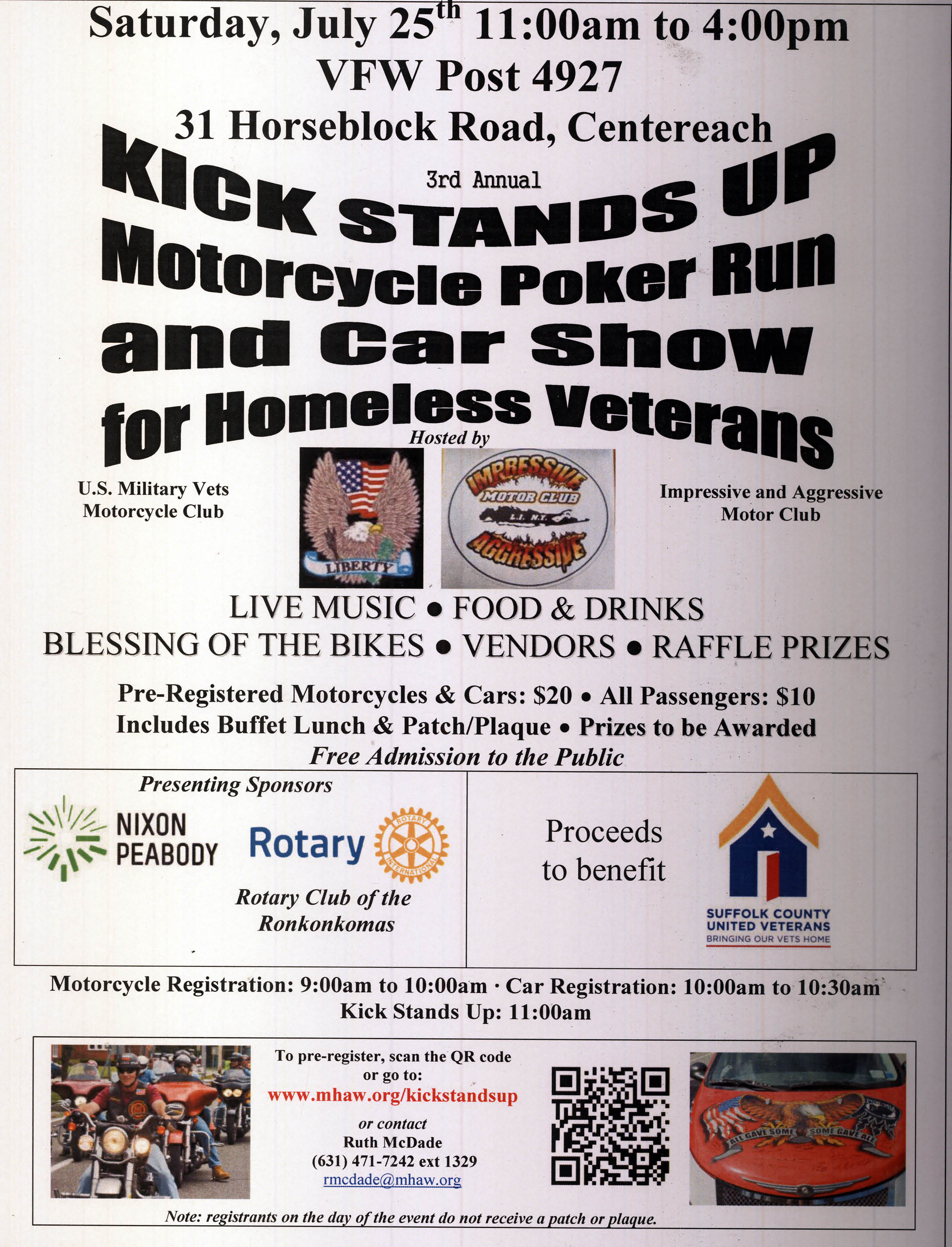 Kick Stands Up Motorcycle Poker Run & Car Show, Centereach, NY