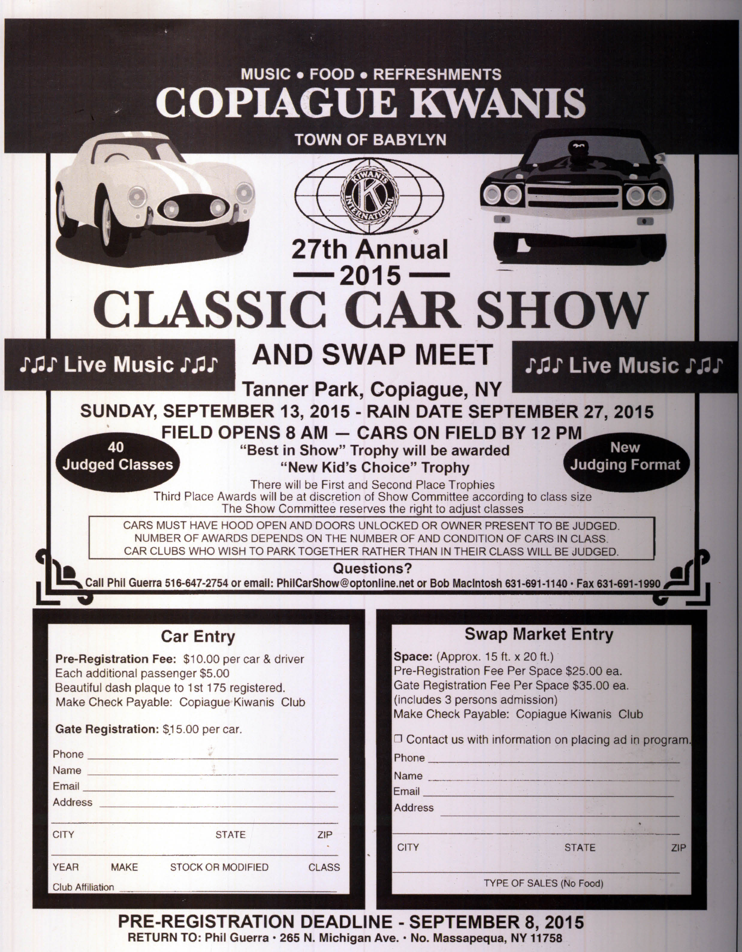 Copiague Kwanis 27th Annual Classic Car Show & Swap Meet, Copiague, NY