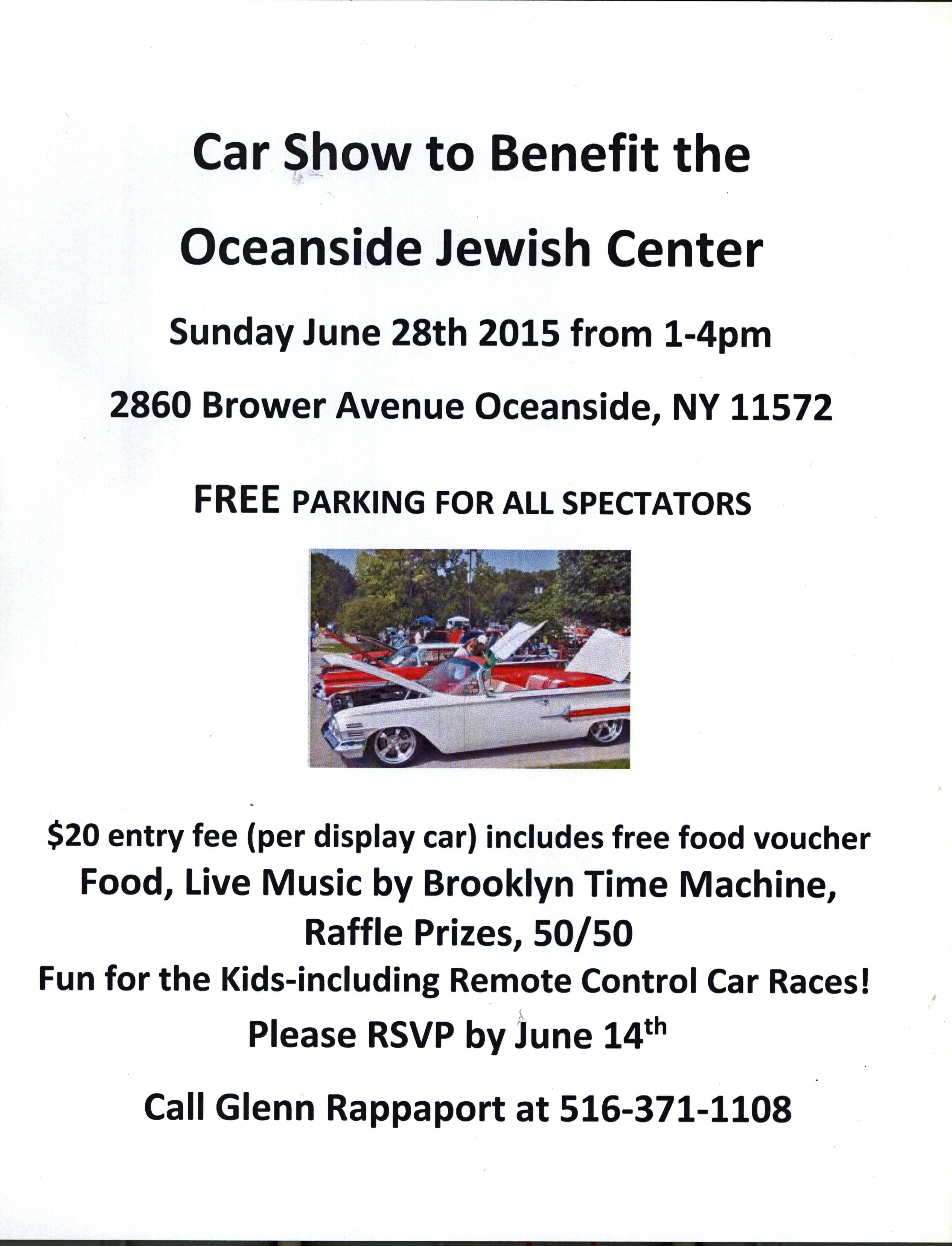 Car Show to Benefit the Oceanside Jewish Center, Oceanside, NY
