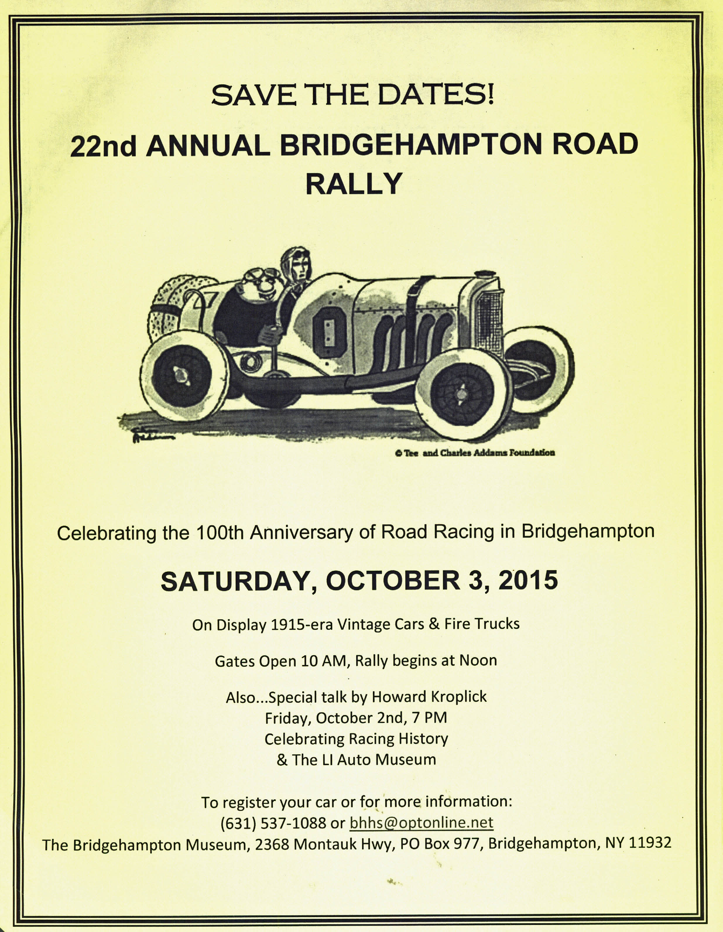 Special Presentation:“Henry Austin Clark, Jr. & the Long Island Automobile Museum”, Bridgehampton