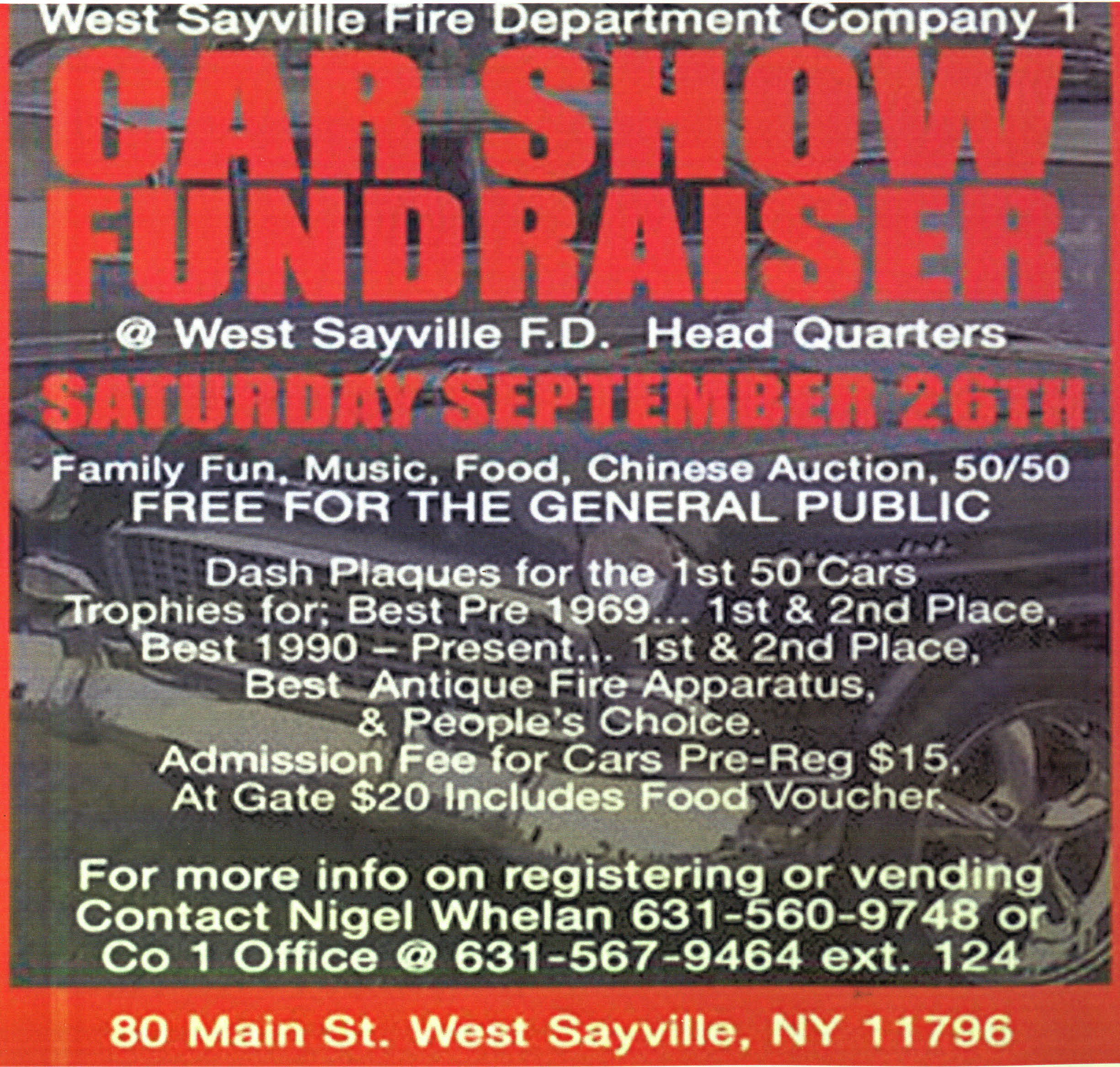 West Sayville FD Car Show Fundraiser, West Sayville, NY