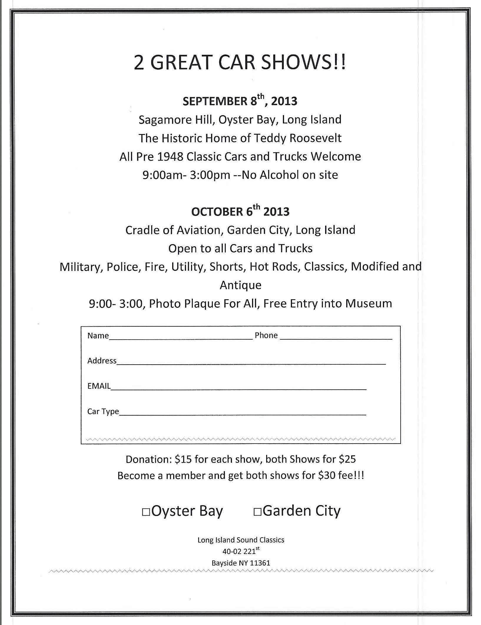 36th Annual Sagamore Hill Car Show, Oyster Bay, NY