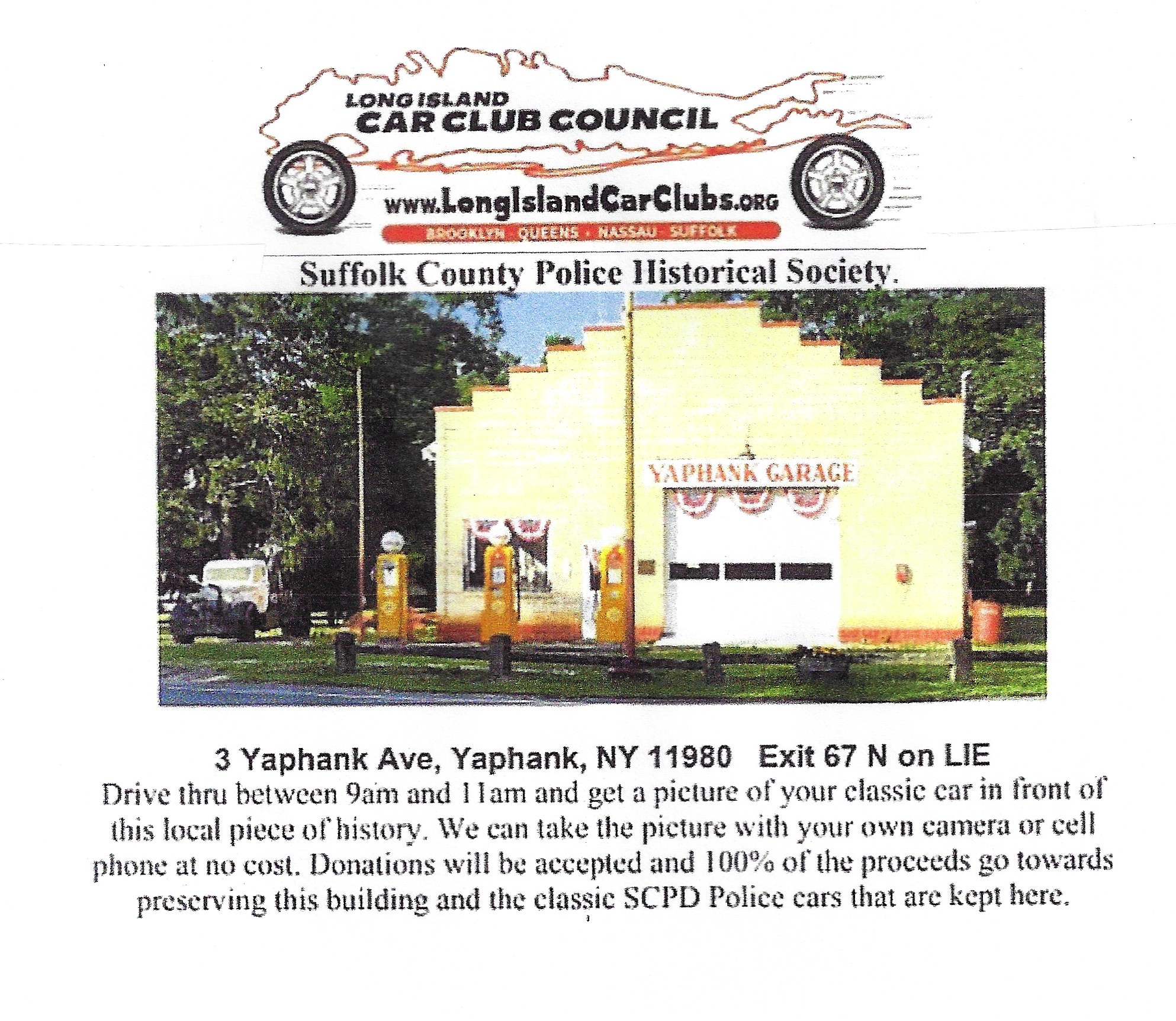Yaphank Historical Garage Cruise Thru & Antique Flea Market, Yaphank, NY