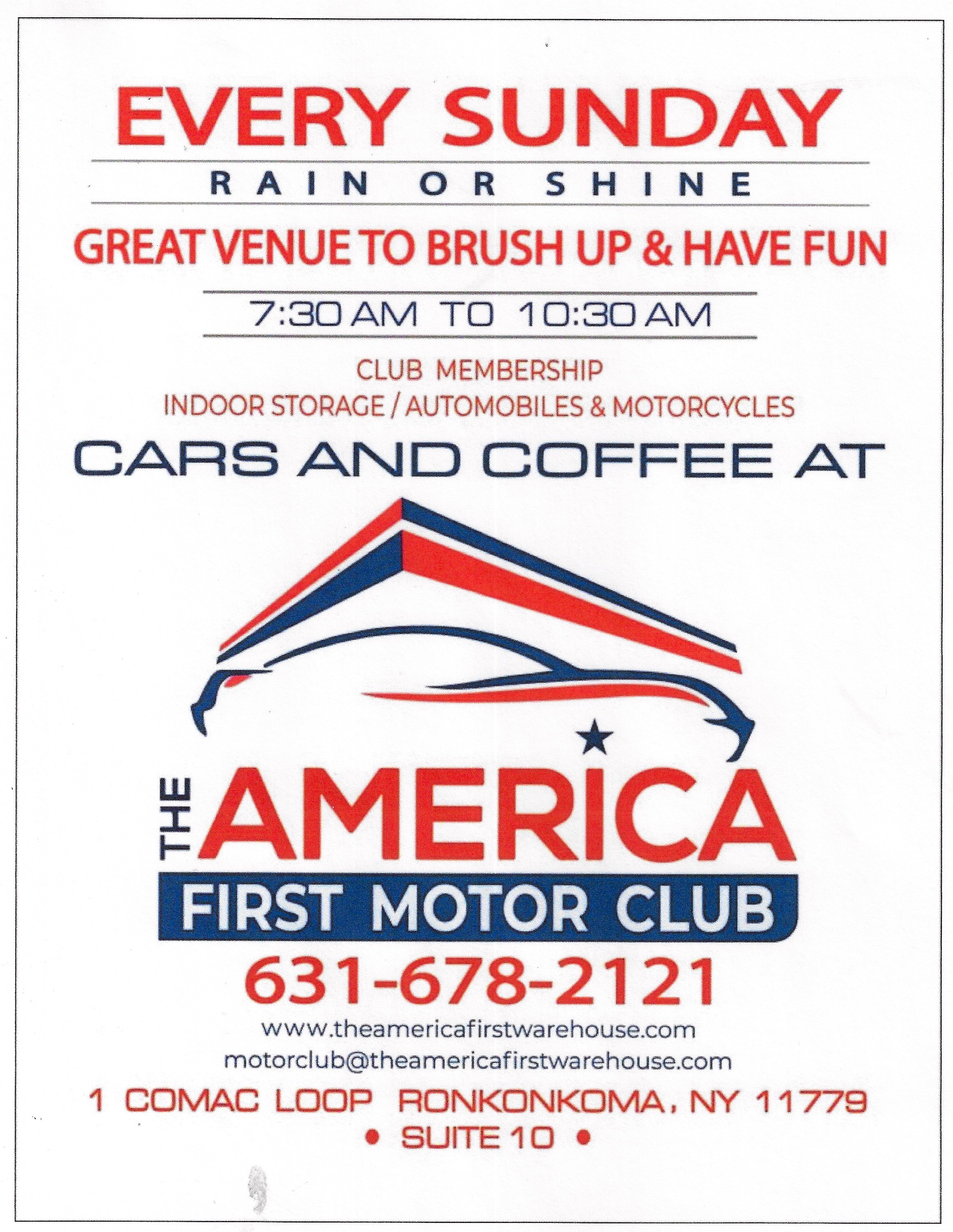 Cars & Coffee at the America First Motor Club, Ronkonkoma, NY