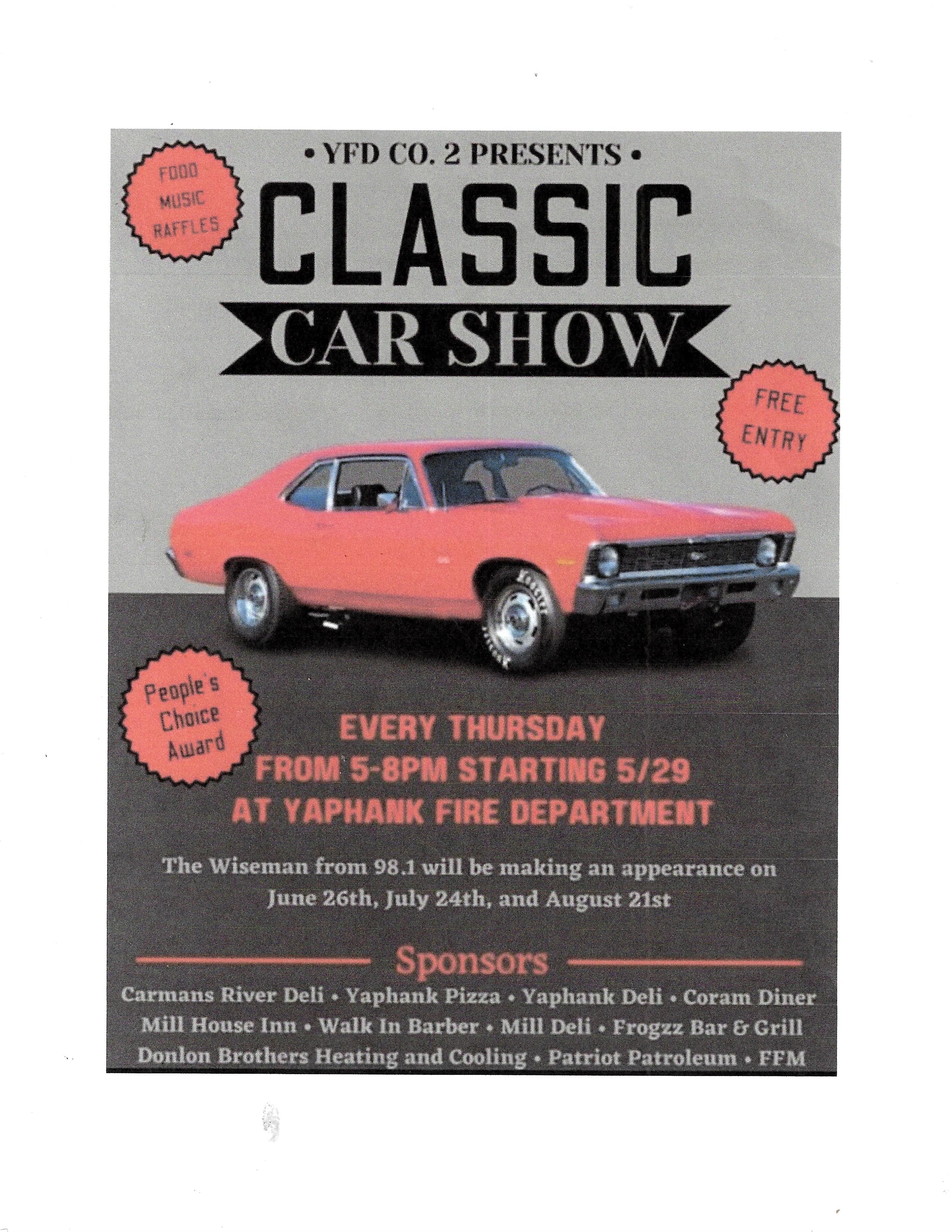 Yaphank Fire Department Co.2 Classic Car Show, Yaphank,&nbsp; NY