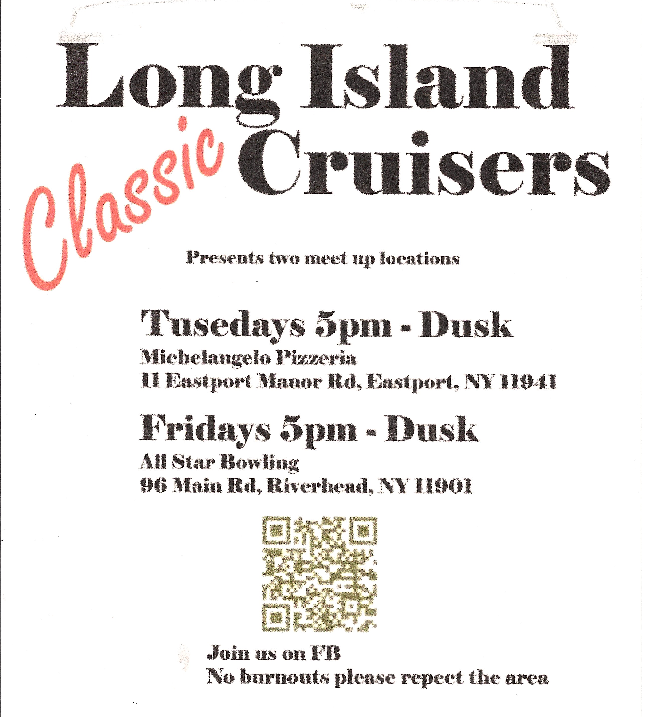 Long Island Classic Cruisers Tuesday Night Meet-Up, Eastport, NY