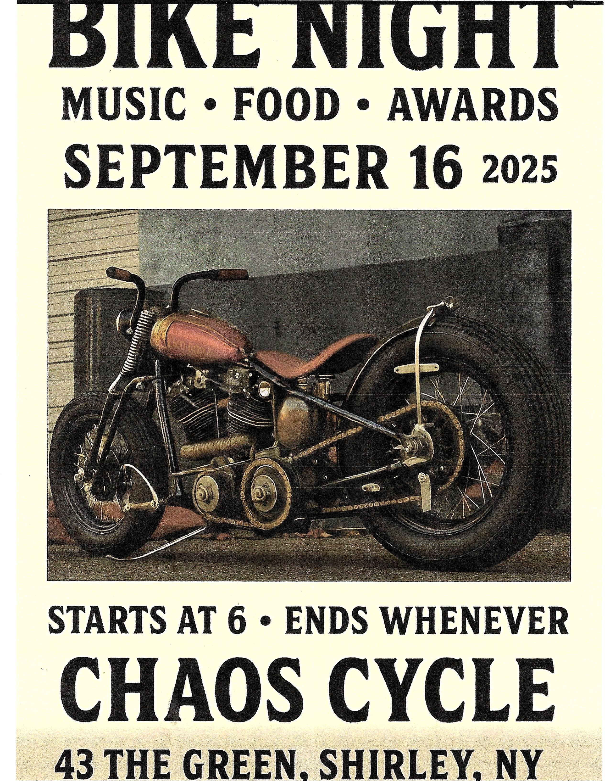 Bike Night at Chaos Cycle, Shirley, NY