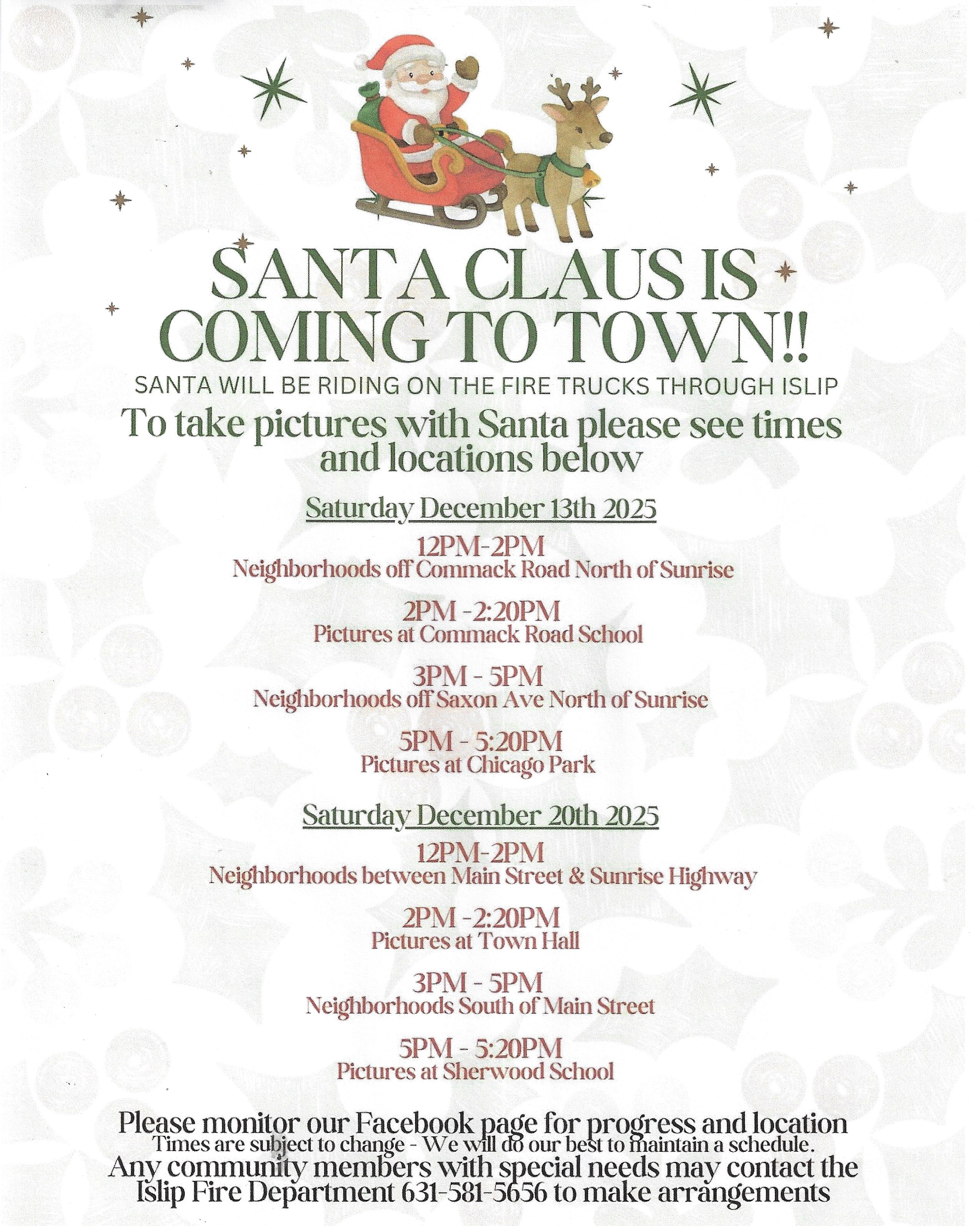 Islip Fire Department Santa Claus is Coming to Town, Islip, NY