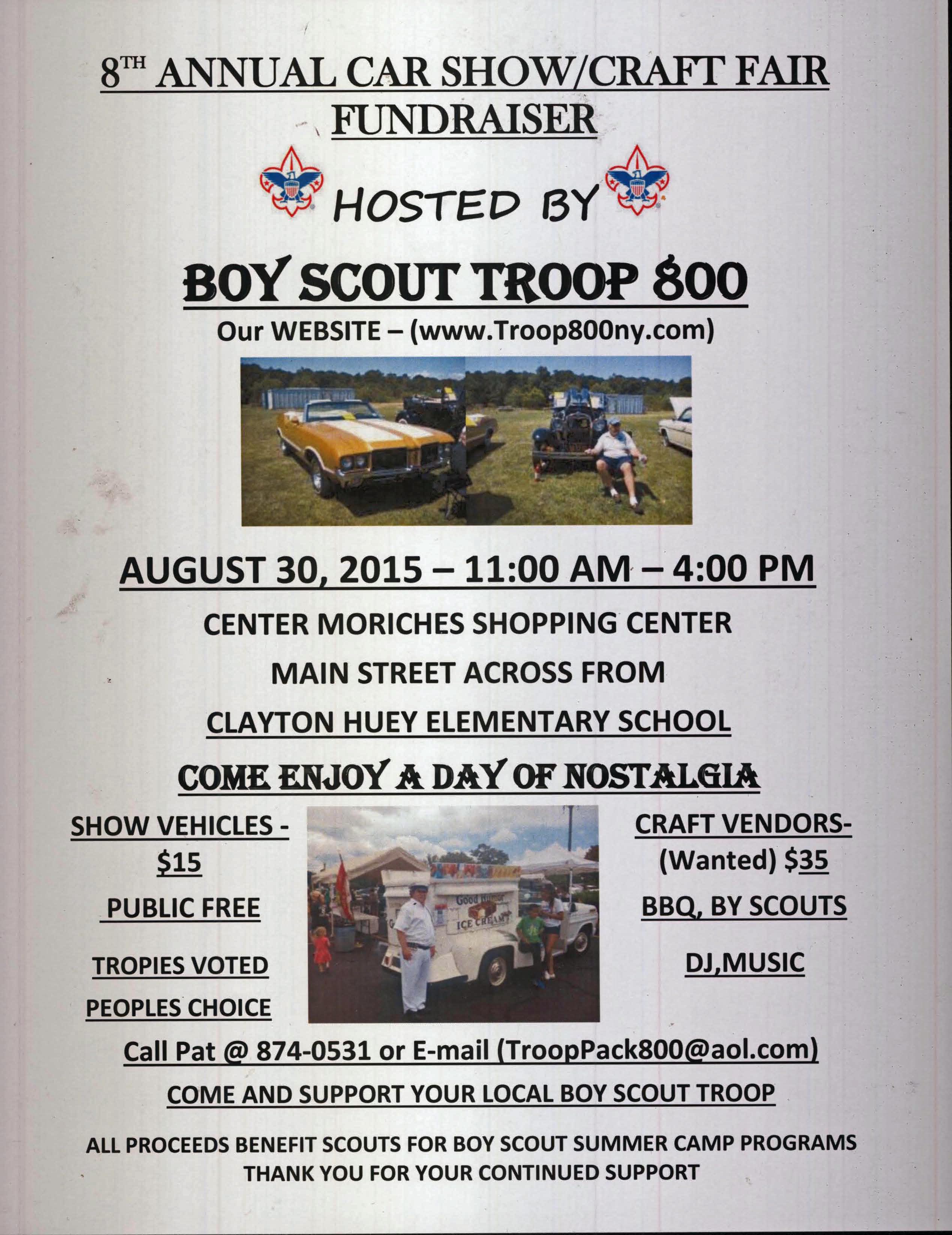 8th Annual Car Show/Craft Fair & Boy Scout Troop 800 Fundraiser, Center Moriches, NY