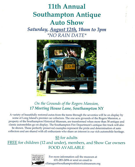 11th Annual Southampton Antique Auto Show, Southampton, NY