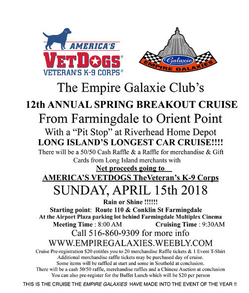 Empire Galaxie Club’s 12th Annual Spring Breakout Cruise,Farmingdale, NY