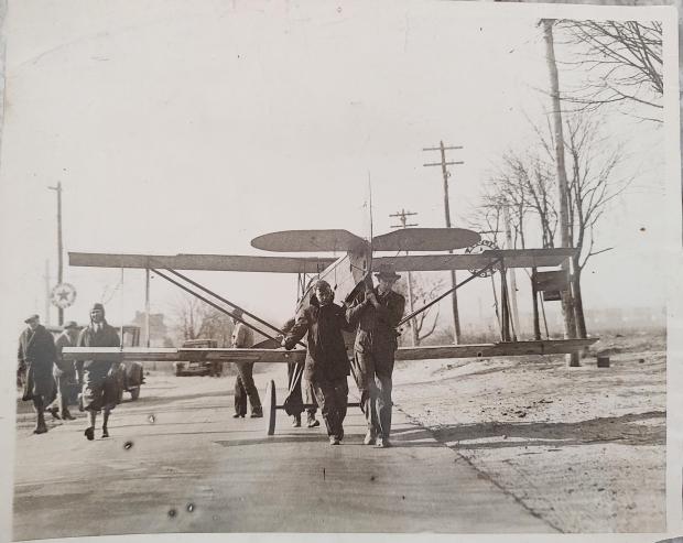 Mystery Friday Foto #33 Solved; Clarence Chamberlin’s Plane on Stewart Avenue