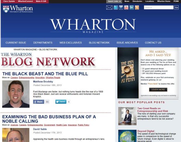 Wharton Magazine “The Black Beast and The Blue Pill”