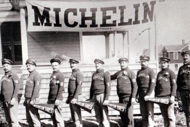 The Michelin Men at the 1906 Vanderbilt Cup Race
