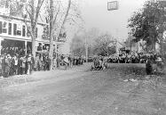 Exclusive from the Garden City Archives: Old 16 Locomobile taking a turn in the hamlet of Jericho during the 1908 Vanderbilt Cup Race