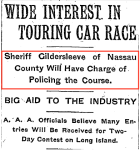 Kleiner’s Korner: Part 5 - A Proposed 2 Day 1907 Vanderbilt Cup Race on LI