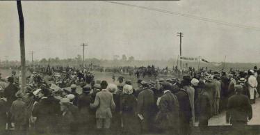 Mystery Foto #4 Solved: A View of #54 Lancia Crashing at the Massapequa-Hicksville Road Turn in 1910